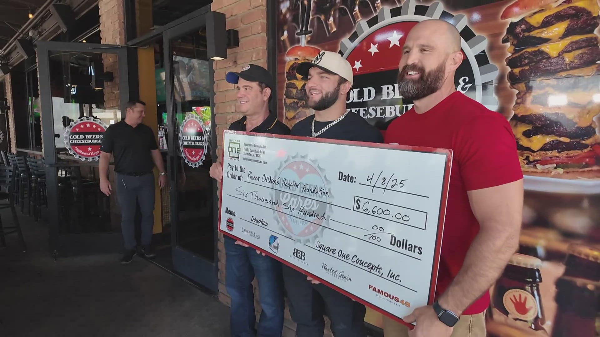 Former ASU running back Cam Skattebo donated 10% of the proceeds from the Skatteburger at Cold Beers and Cheeseburgers to Phoenix Children's Hospital. 