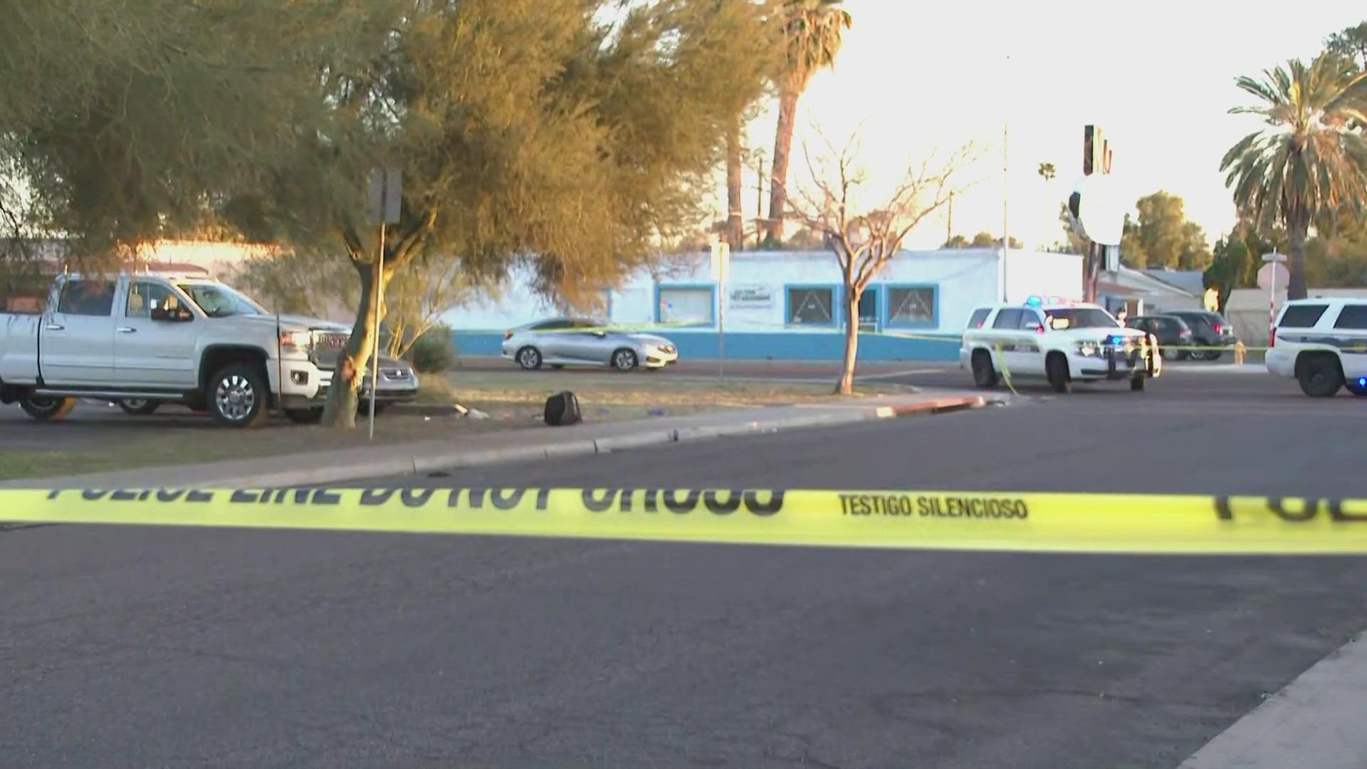 Phoenix police said a man and a woman were found suffering gunshot wounds in the parking lot of a business near 35th Street and Thomas Road.