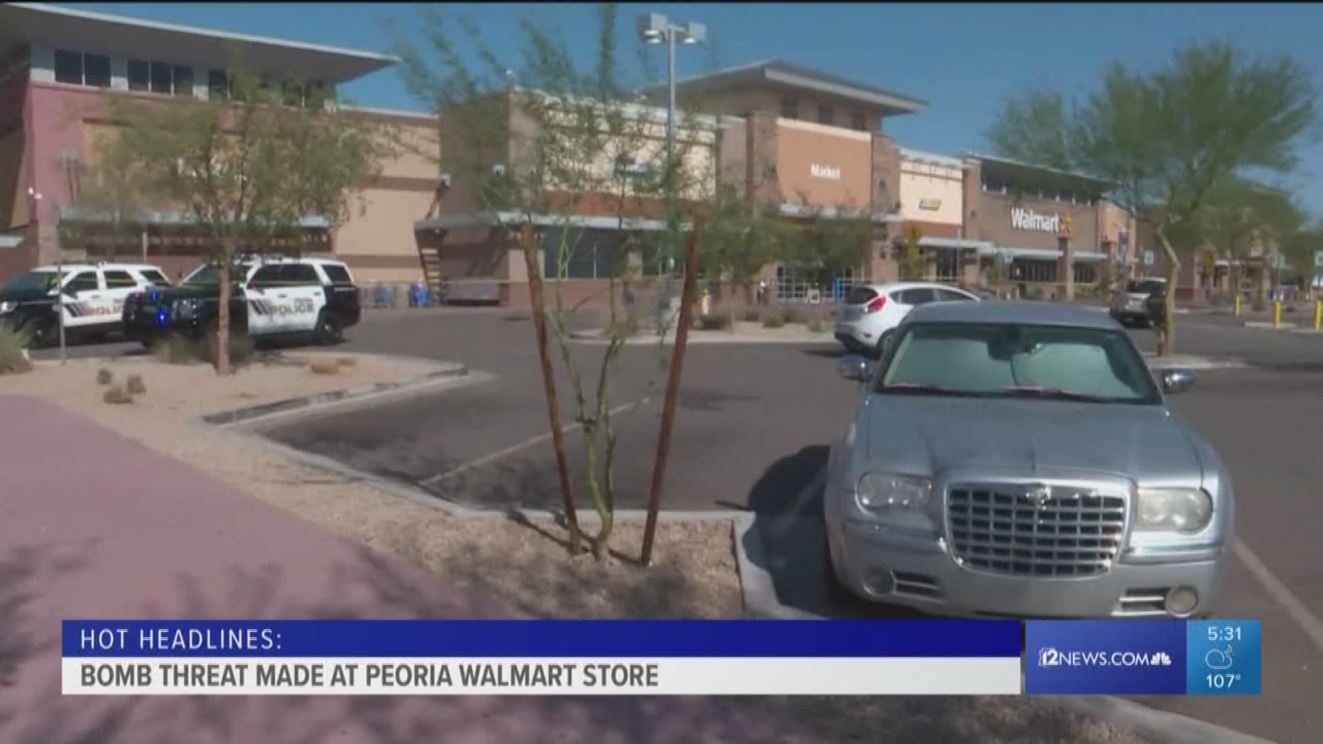 The Walmart at Lake Pleasant Parkway and Deer Valley Road in Peoria was deemed safe after it was evacuated following a bomb threat, Peoria Police said.