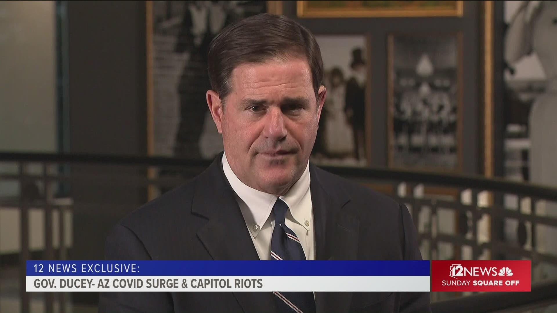 Gov. Doug Ducey defends his response to Arizona’s coronavirus outbreak, one of the worst in the country and the world.
