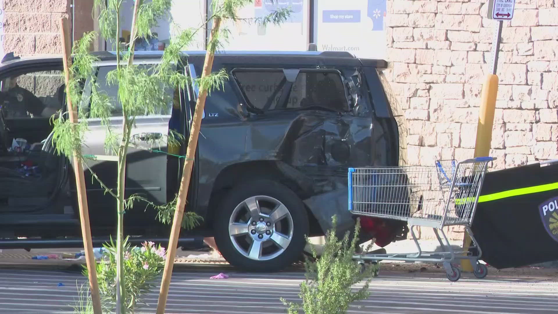 A woman died and a toddler was taken to the hospital after being hit by a car in a Goodyear Walmart parking lot. 