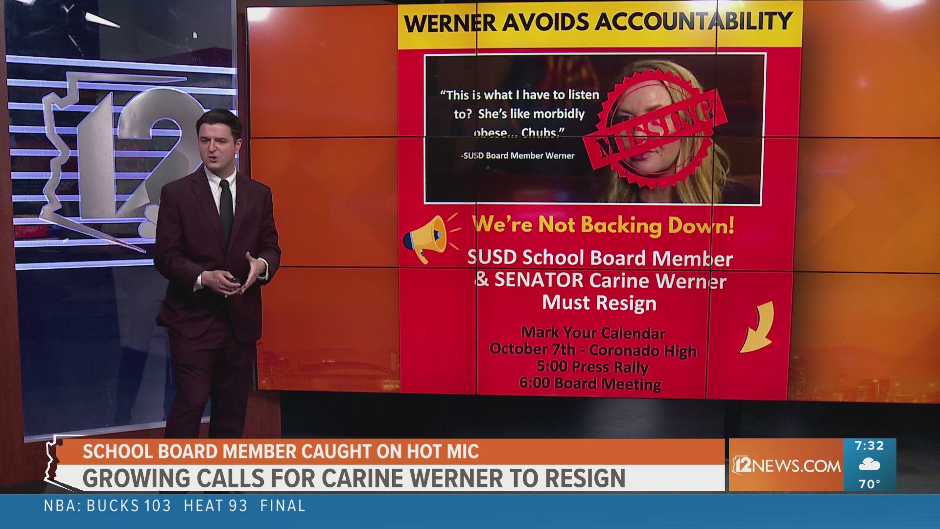 Arizonans claim a hot mic caught Carine Werner making a controversial comment. Tuesday's SUSD meeting is expected to be packed with people demanding accountability.
