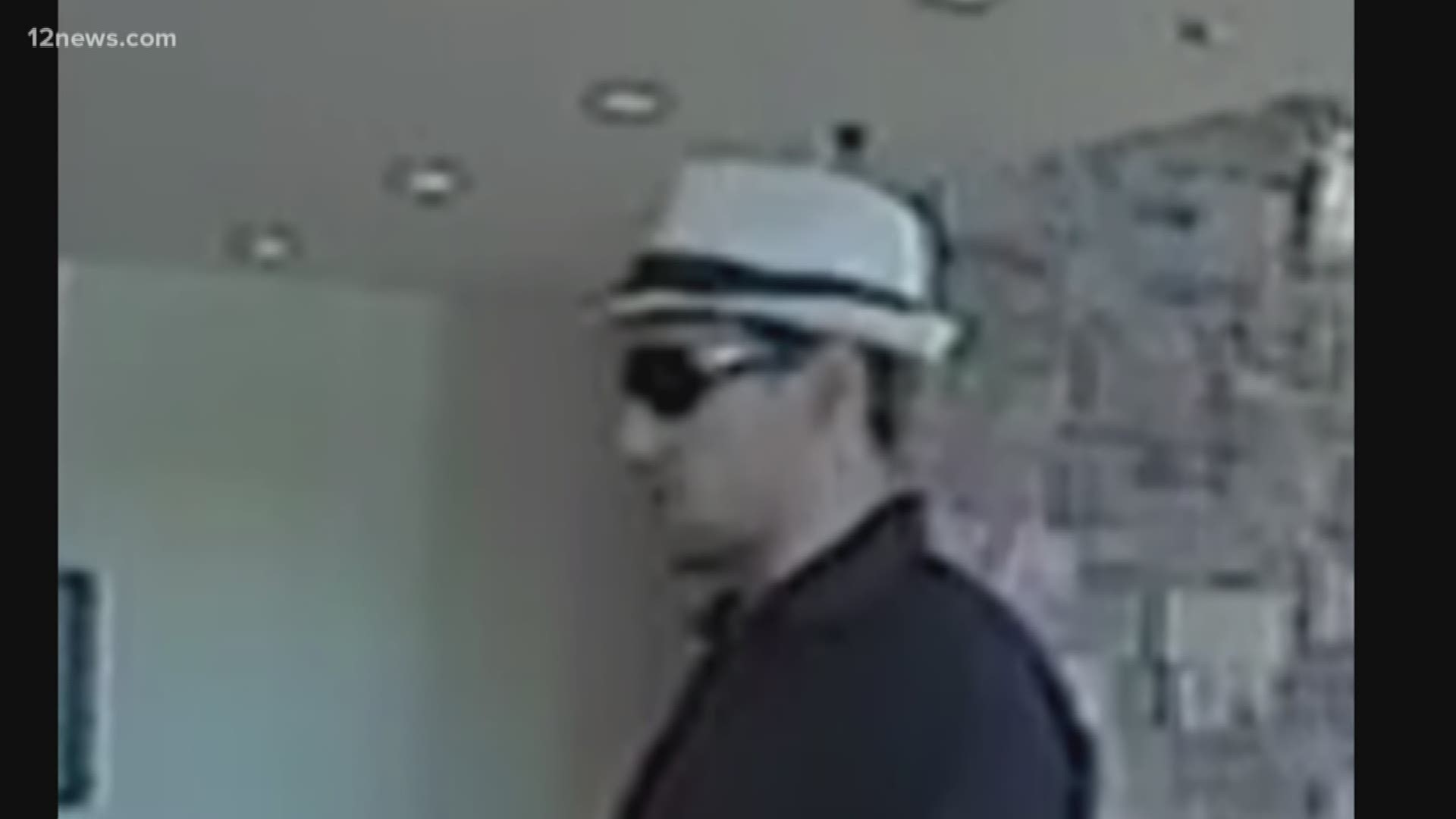 A person robbing several MidFirst Banks is on the loose. The suspect has been seen wearing a white fedora, black sunglasses, a long-sleeved dress shirt and blue jeans. There is a $5000 reward.