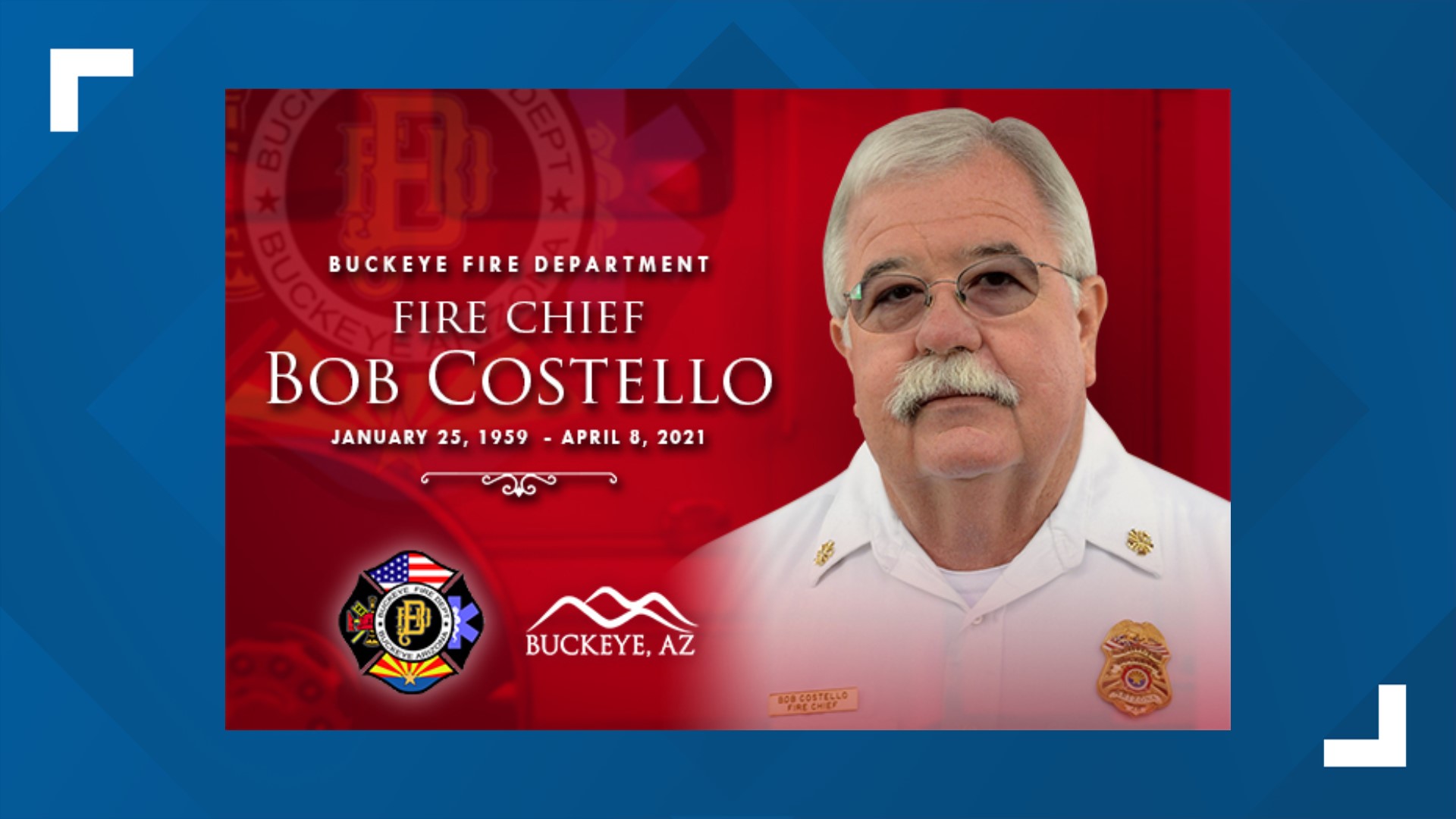 Family and friends of Buckeye Fire Chief Bob Costello gathered to honor Costello's life. He loved his community, his team and above all else, was their friend.