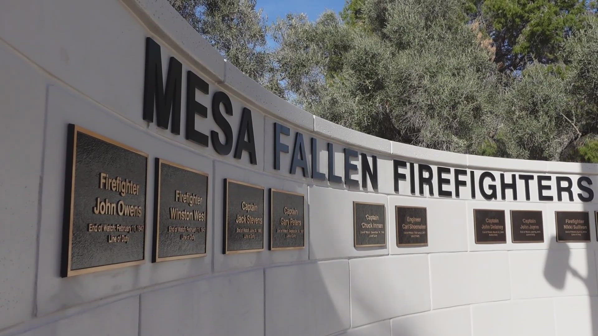 A ceremony and ribbon cutting will be held Wednesday in Mesa to unveil a new memorial park dedicated to fallen firefighters.