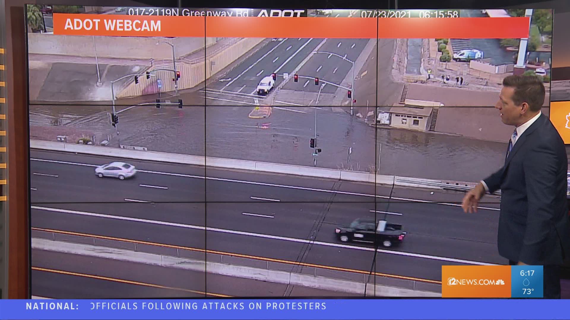 The intersection near I-17 and Greenway Road flooded after storms moved through the Phoenix area Friday morning. Jamie Kagol has the story.