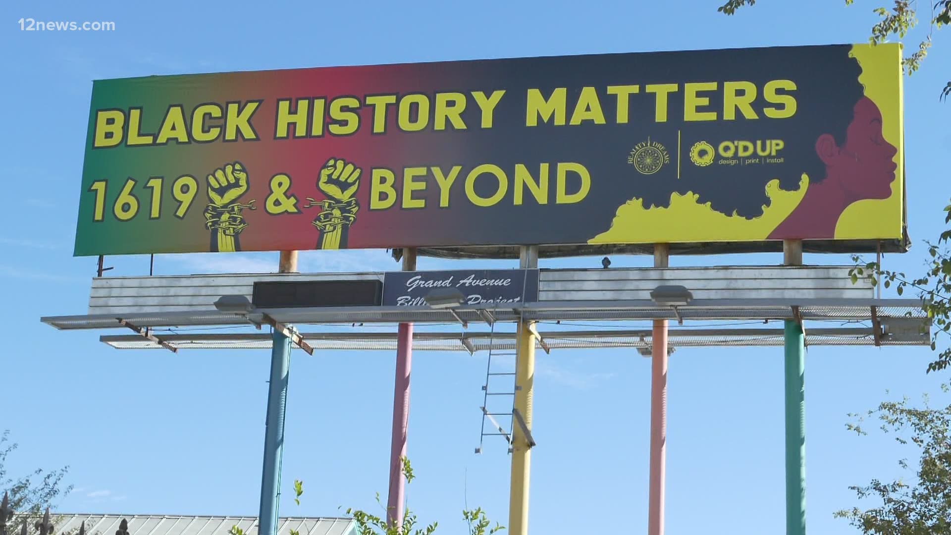 A billboard depicting Donald Trump as a Nazi was hard to miss near downtown Phoenix. That billboard has now been replaced with a new one celebrating Black history.