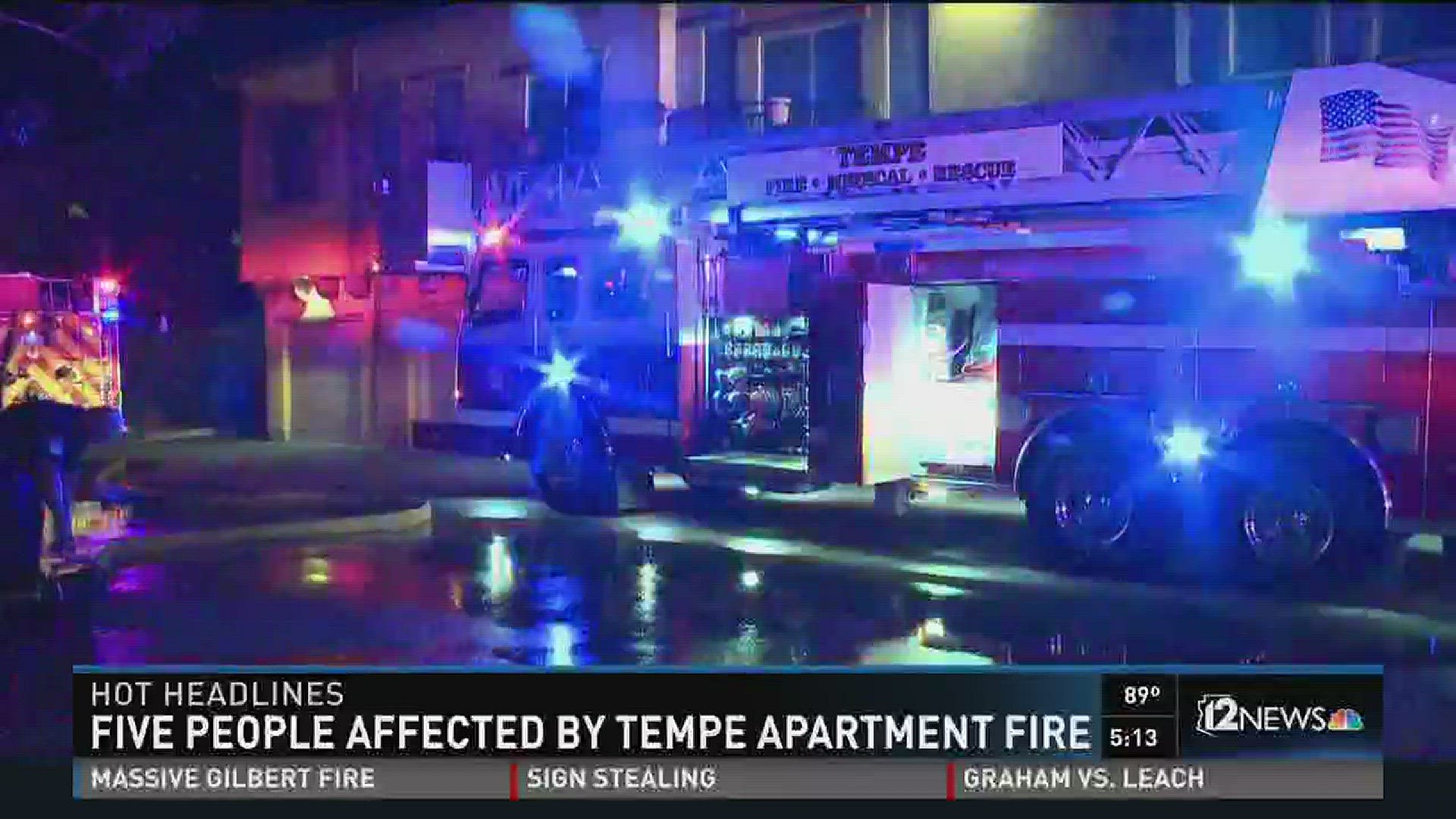 Five people affected by the apartment fire and damage.