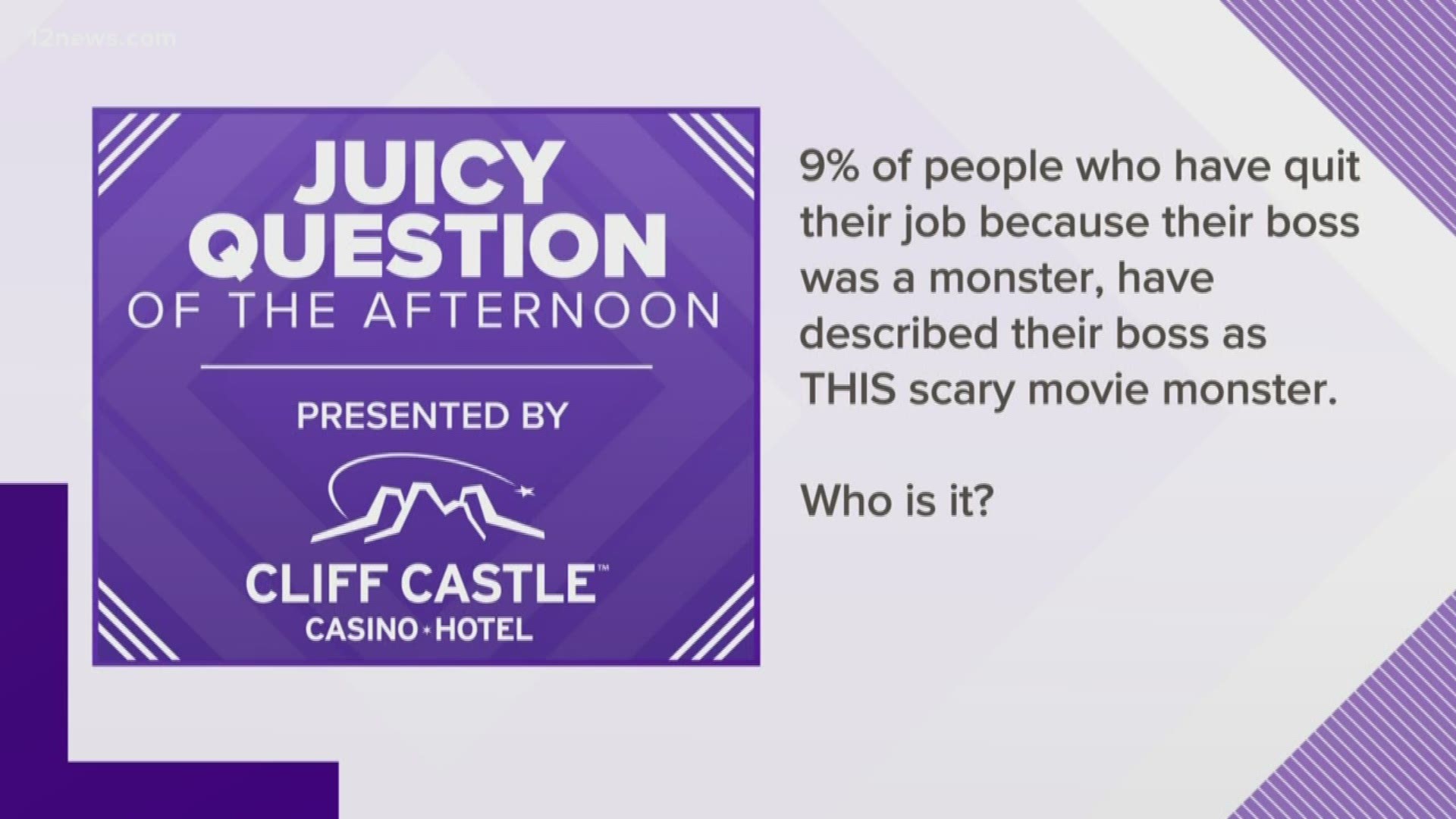 9% of people who have quit their job because their boss was a monster, have described their boss as THIS scary movie monster. Who is it?
