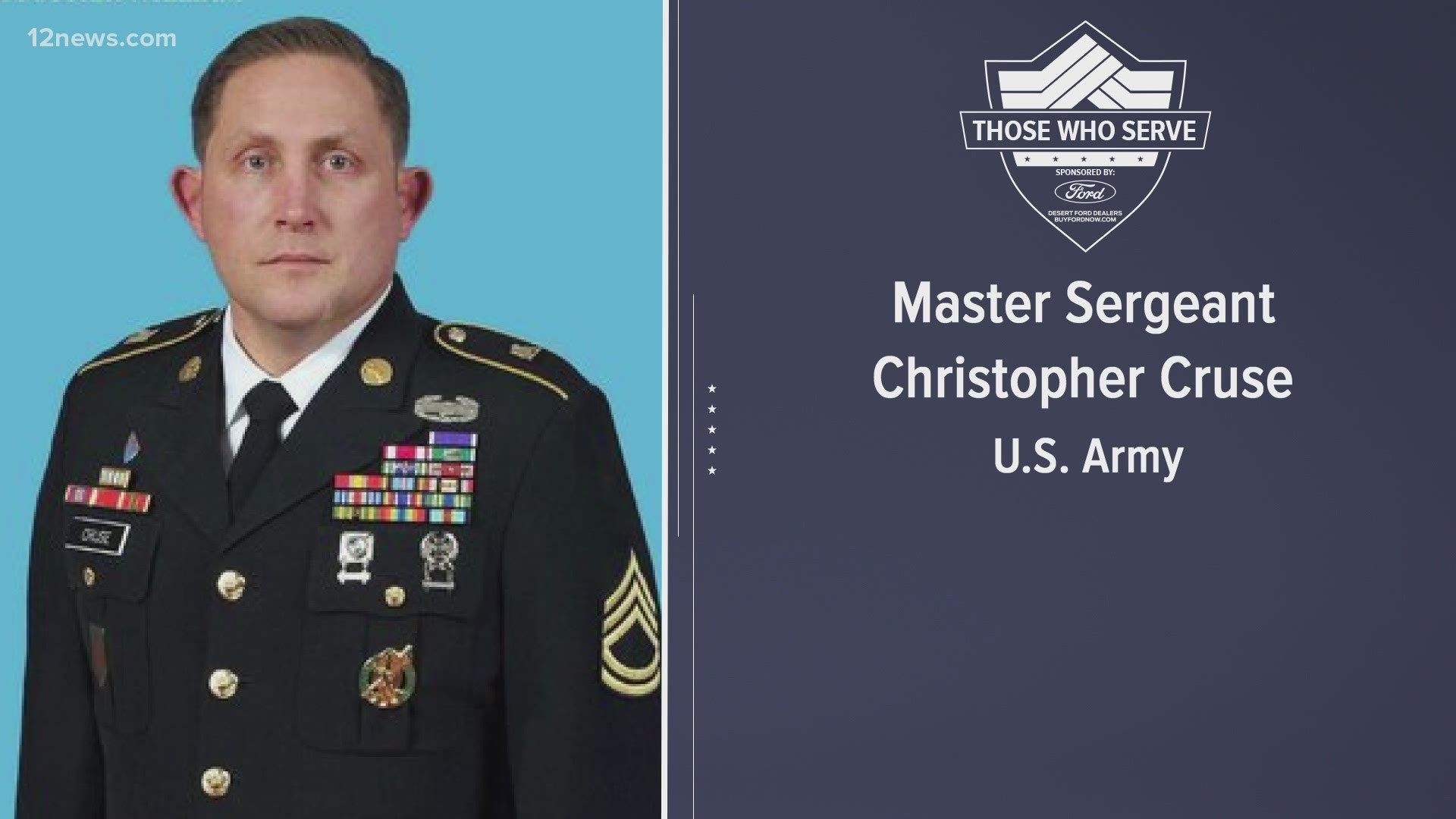 We are saluting Those Who Serve. We are shinning the spotlight on Master Sgt. Christopher Cruse serving in the U.S. Army and Army Specialist Matt Altman.