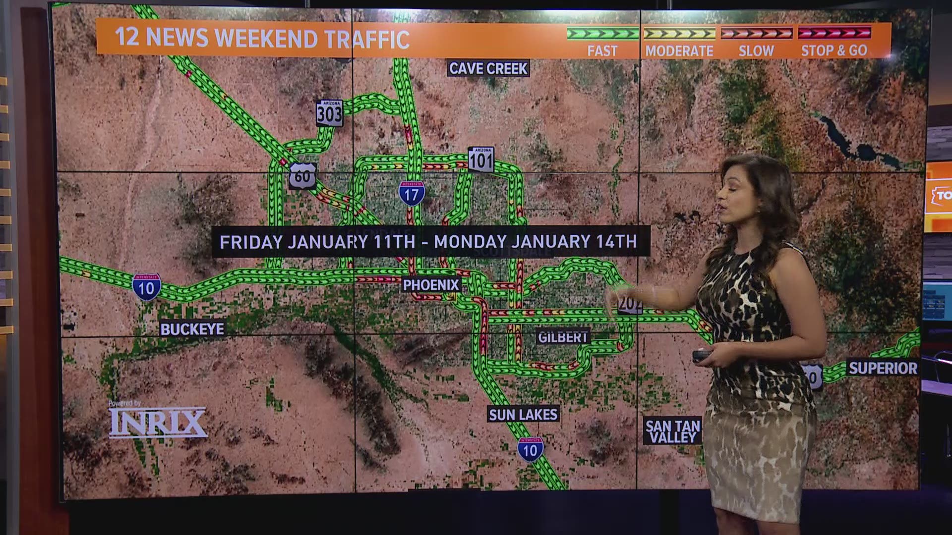 Vanessa Ramirez describes the traffic restrictions for the Phoenix area for this weekend, Jan. 11 to 13.