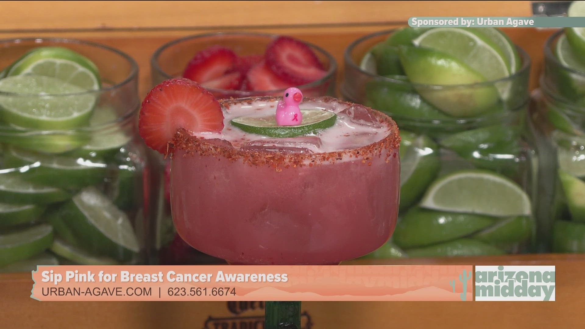 Urban Agave is serving up pink margaritas and pink hummus where $1 from each sale goes to the non-profit Check for a Lump.