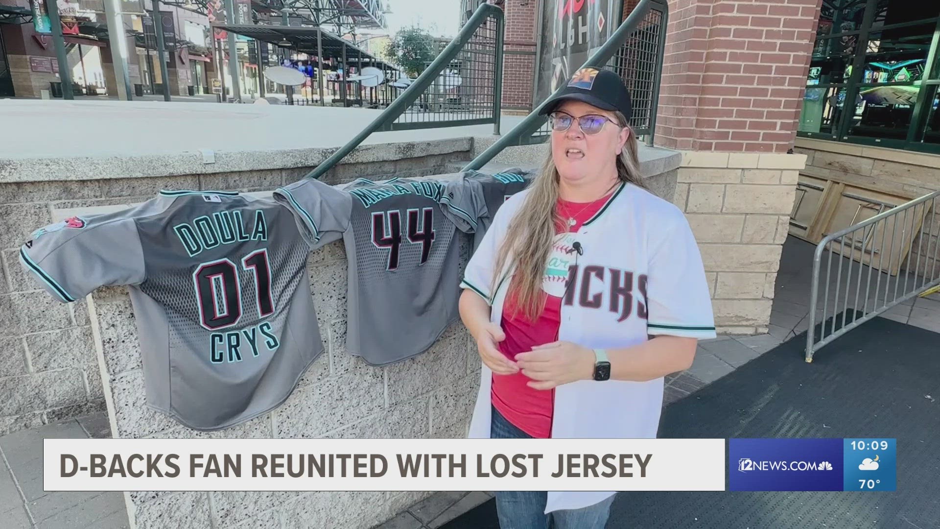 The custom jersey from her late mom is now officially retired and will be hung up at home.