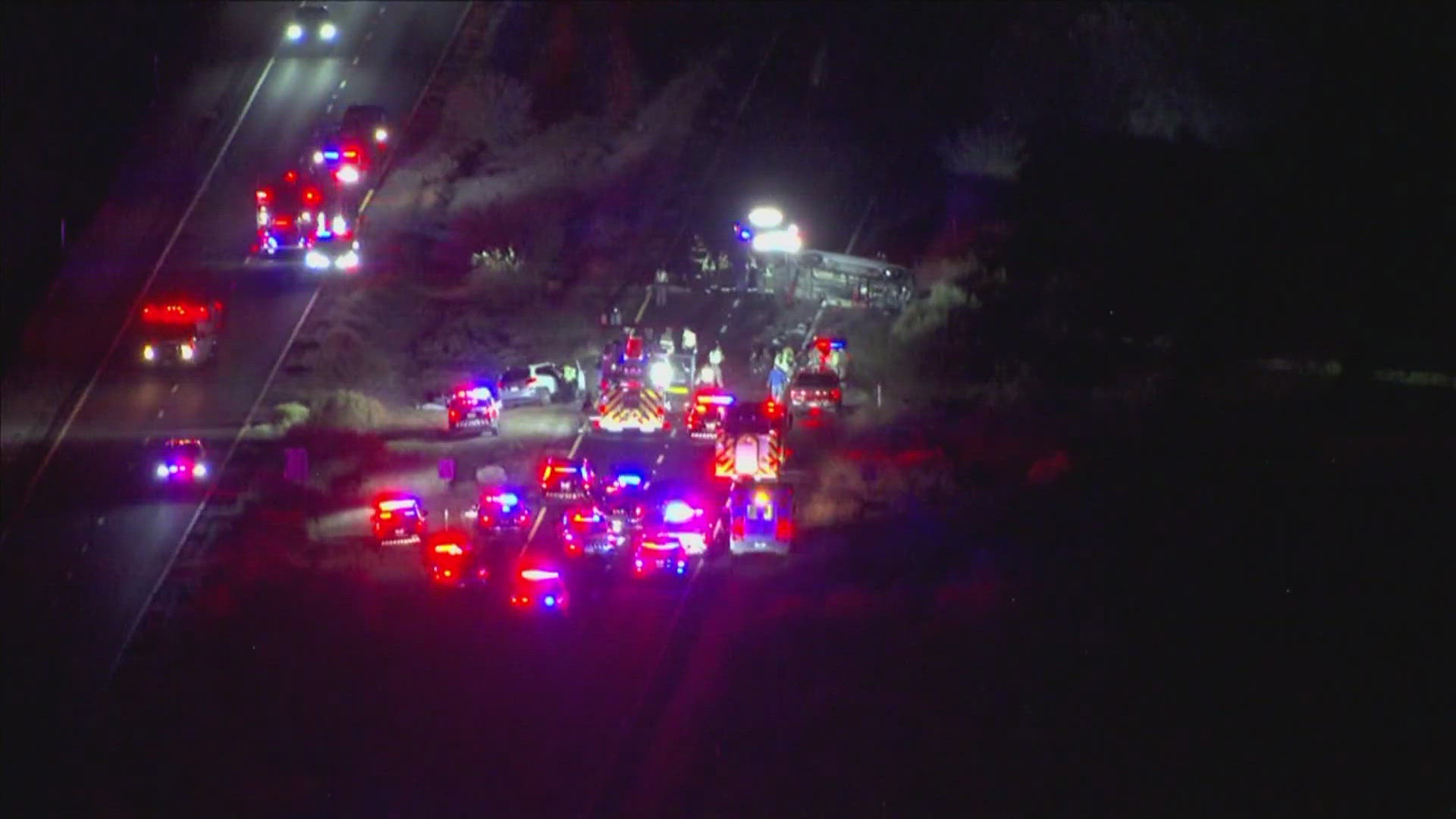 A crash with serious injuries has shut down a portion of SR 347, or John Wayne Parkway, in Maricopa, according to officials with the city's police department. 