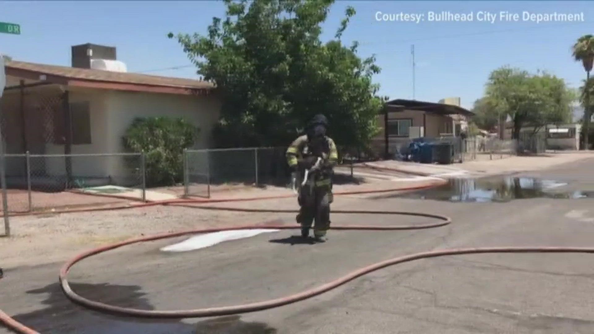 They used a Fido bag to rescue the dog from a burning home in Bullhead City.