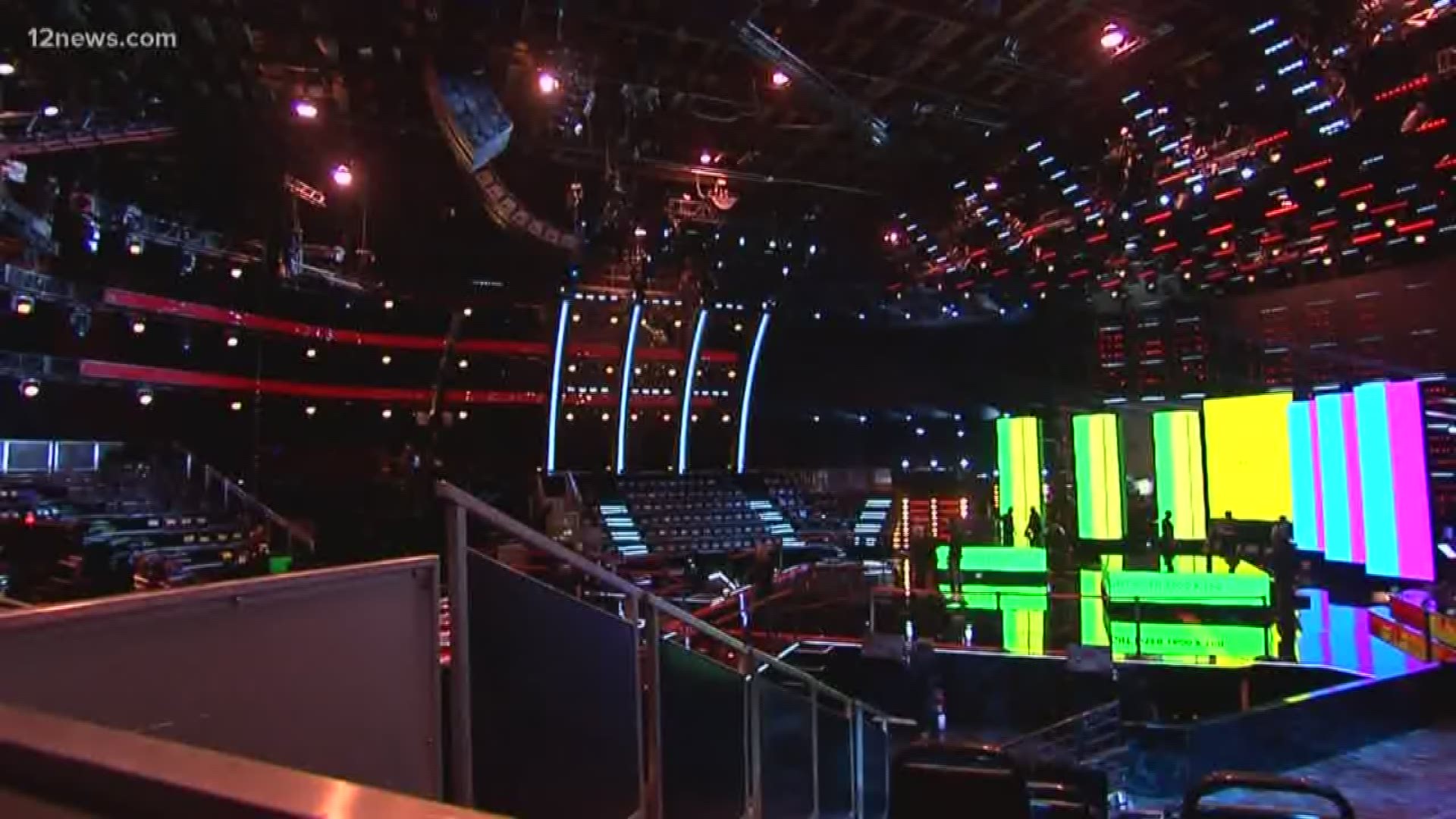 'The Voice' stage is one of the largest at Universal Studios and the world. We take you behind the scenes of 'The Voice' to show you what goes into making the show sing.