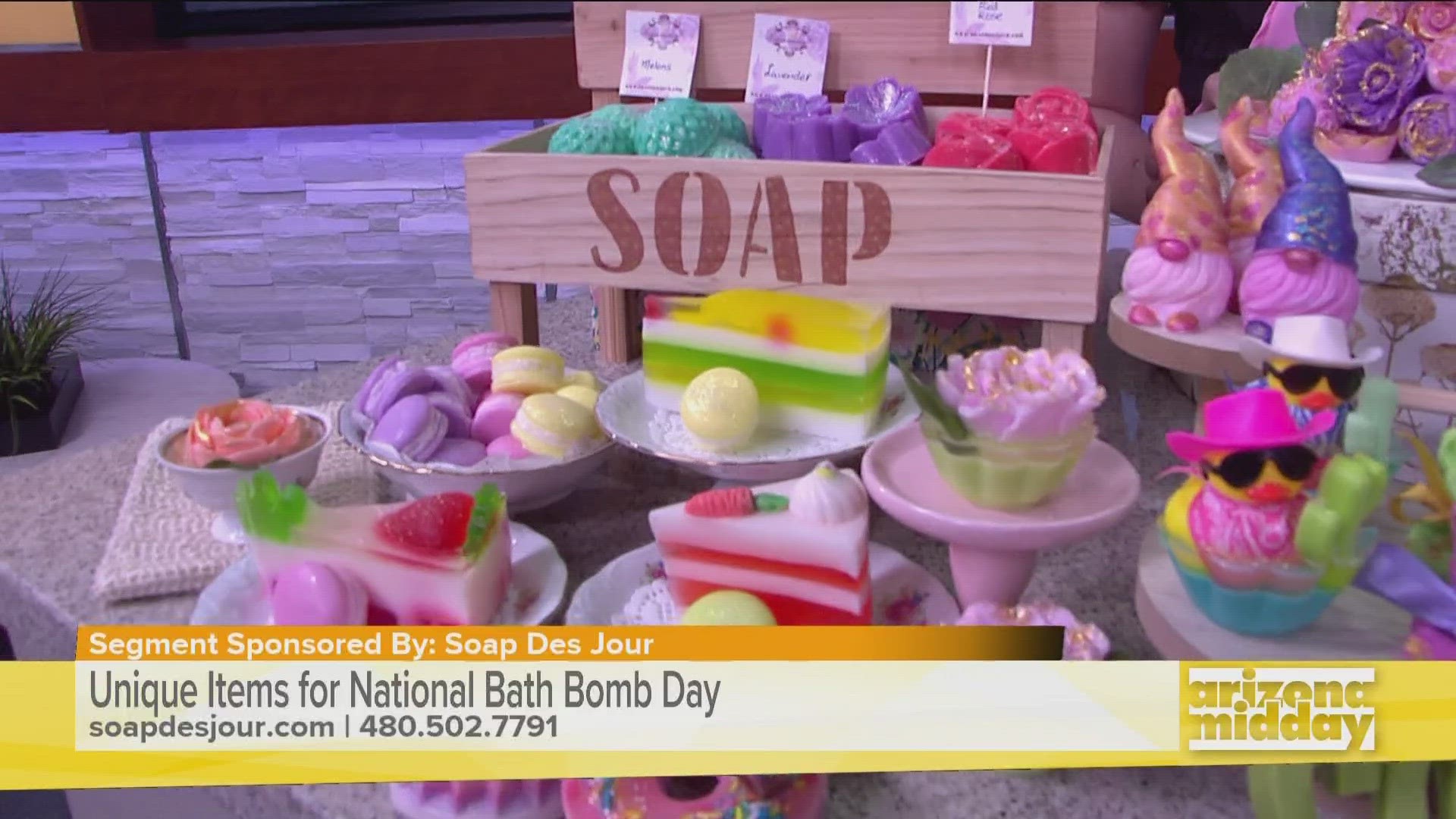 Soap des Jour stopped by to show us how to make homemade bath bombs plus give us a look at their unique soaps and candles.