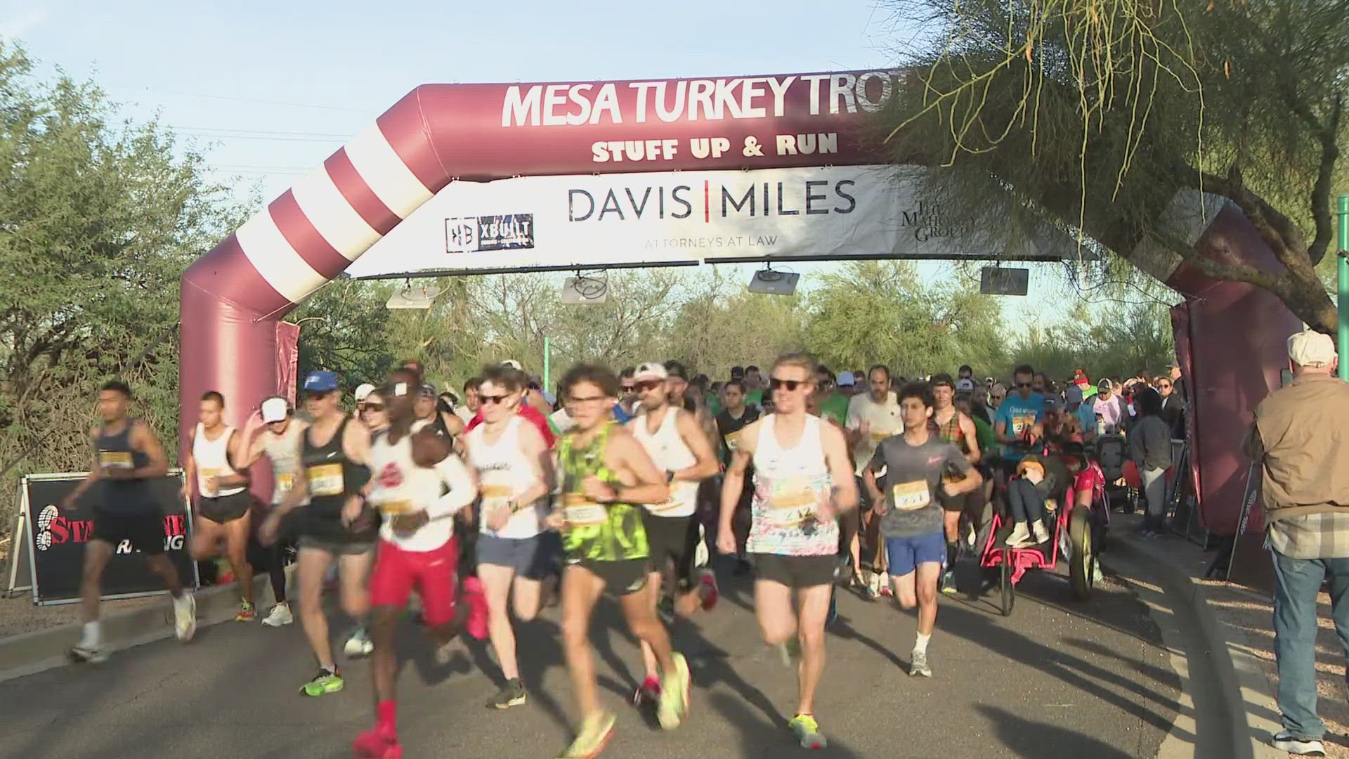 Hundreds of runners laced up Thanksgiving morning for the Mesa Turkey Trot.