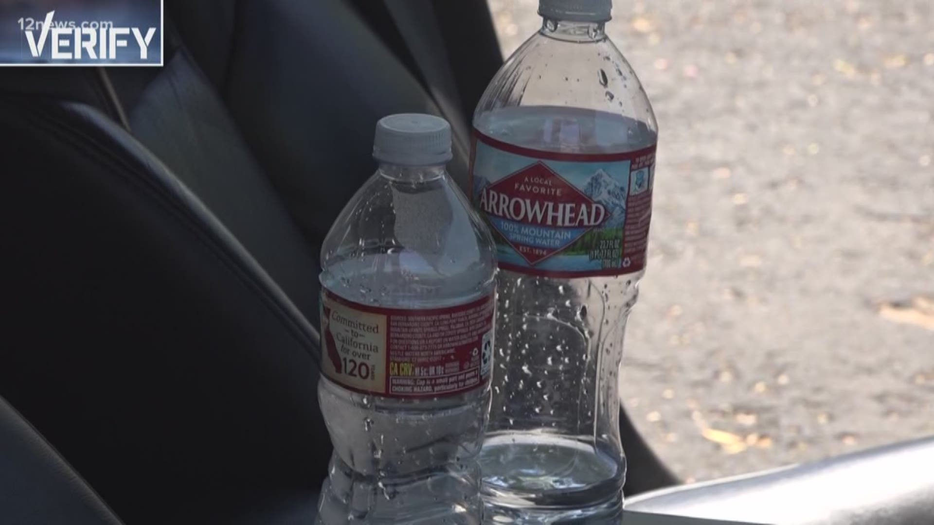 We verify if water bottles in hot cars can catch fire, and if they are toxic!