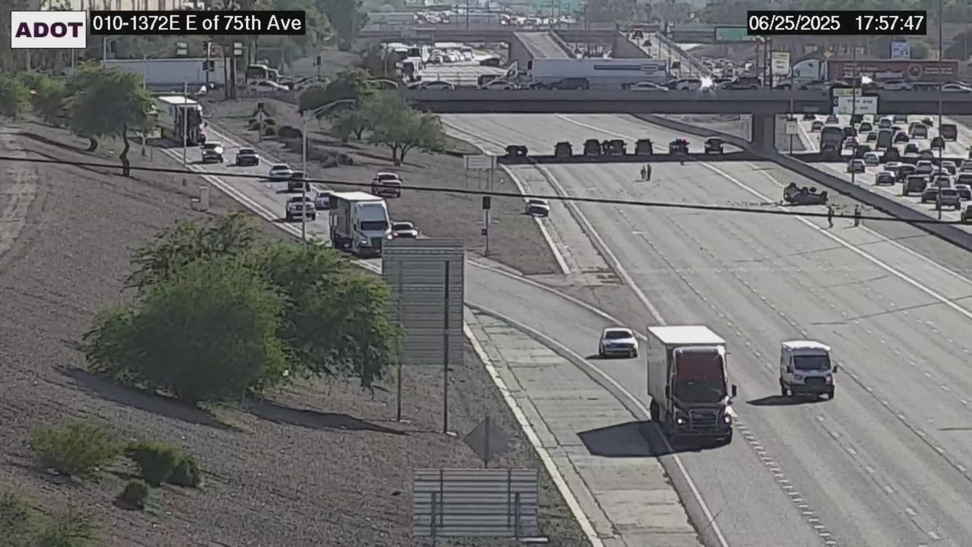 Eastbound lanes are closed at 75th Avenue