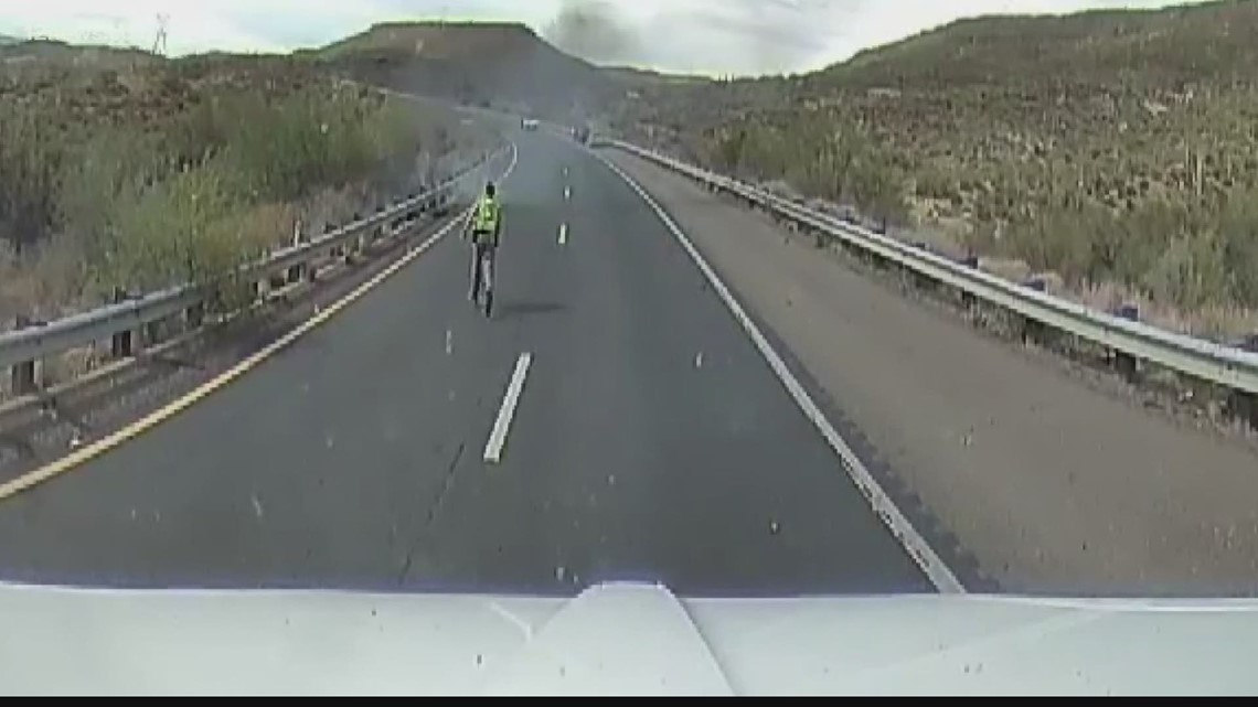 Truck driver in the right spot to help put out growing I-17 brush fire