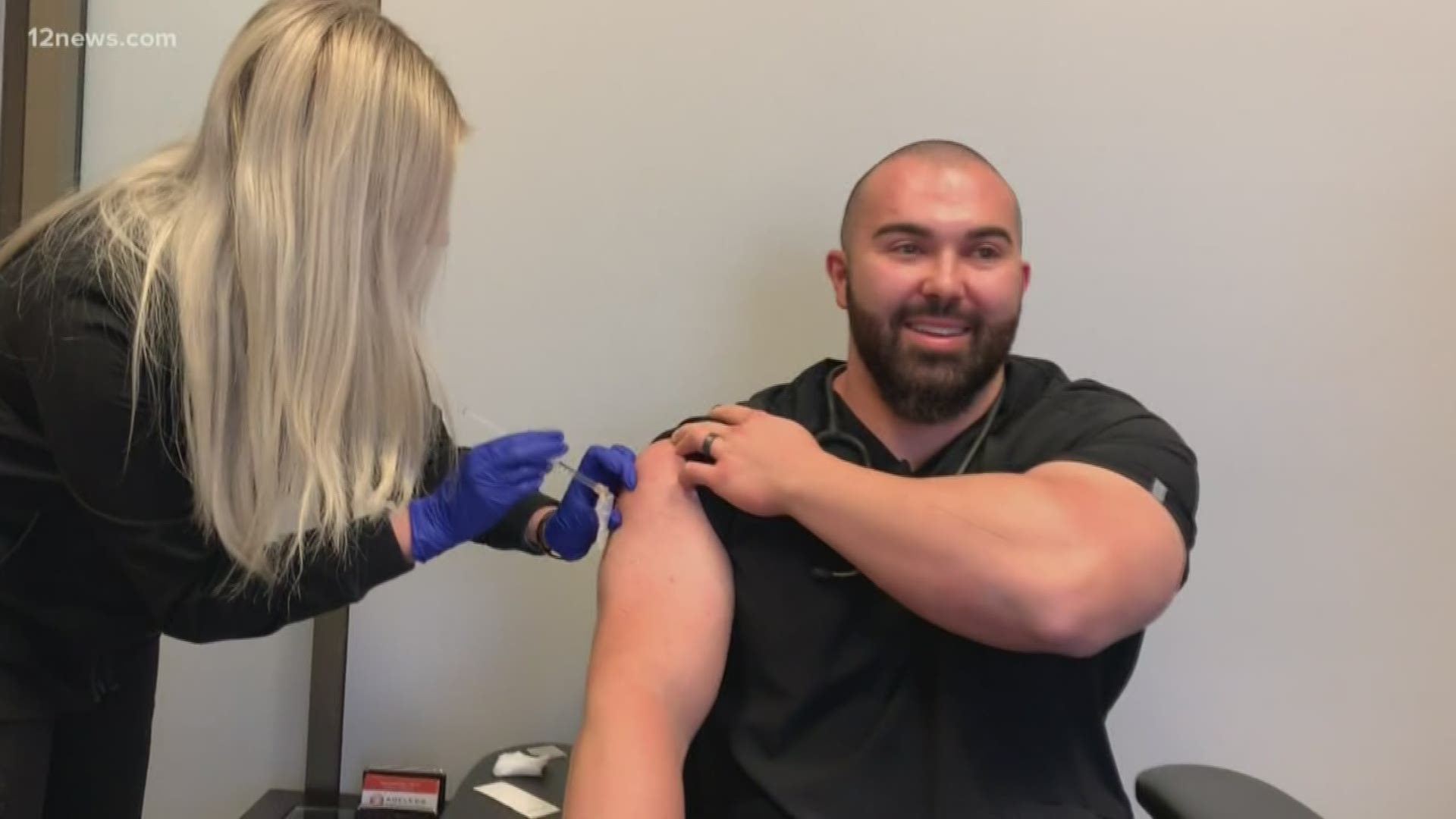 Ageless Men's Health clinic in Phoenix is giving a free immune-boosting shot to first responders. It helps strengthen the immune system.