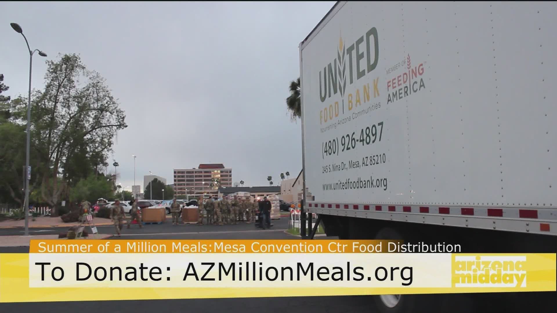 Jan meets up with United Food Bank's Tyson Nansel at the Mesa Convention Center's Food Distribution and shares why families should come down if they are in need