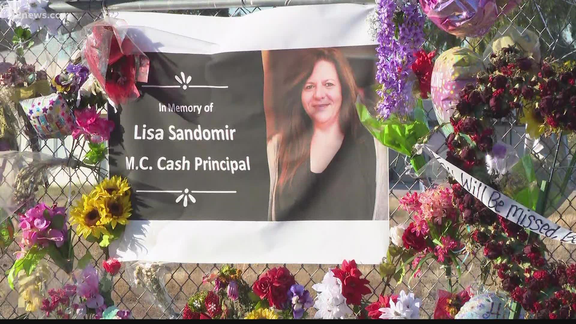 The community came together to remember Laveen principal Lisa Sandomir. She died after a truck hit the back of a Jeep and crashed into a car driving the other way.