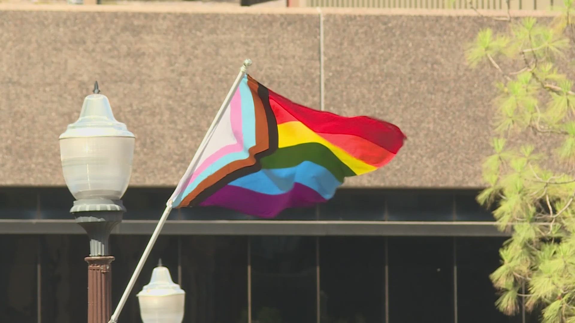 The city says the Pride flag has been replaced and the act of vandalism is under investigation.