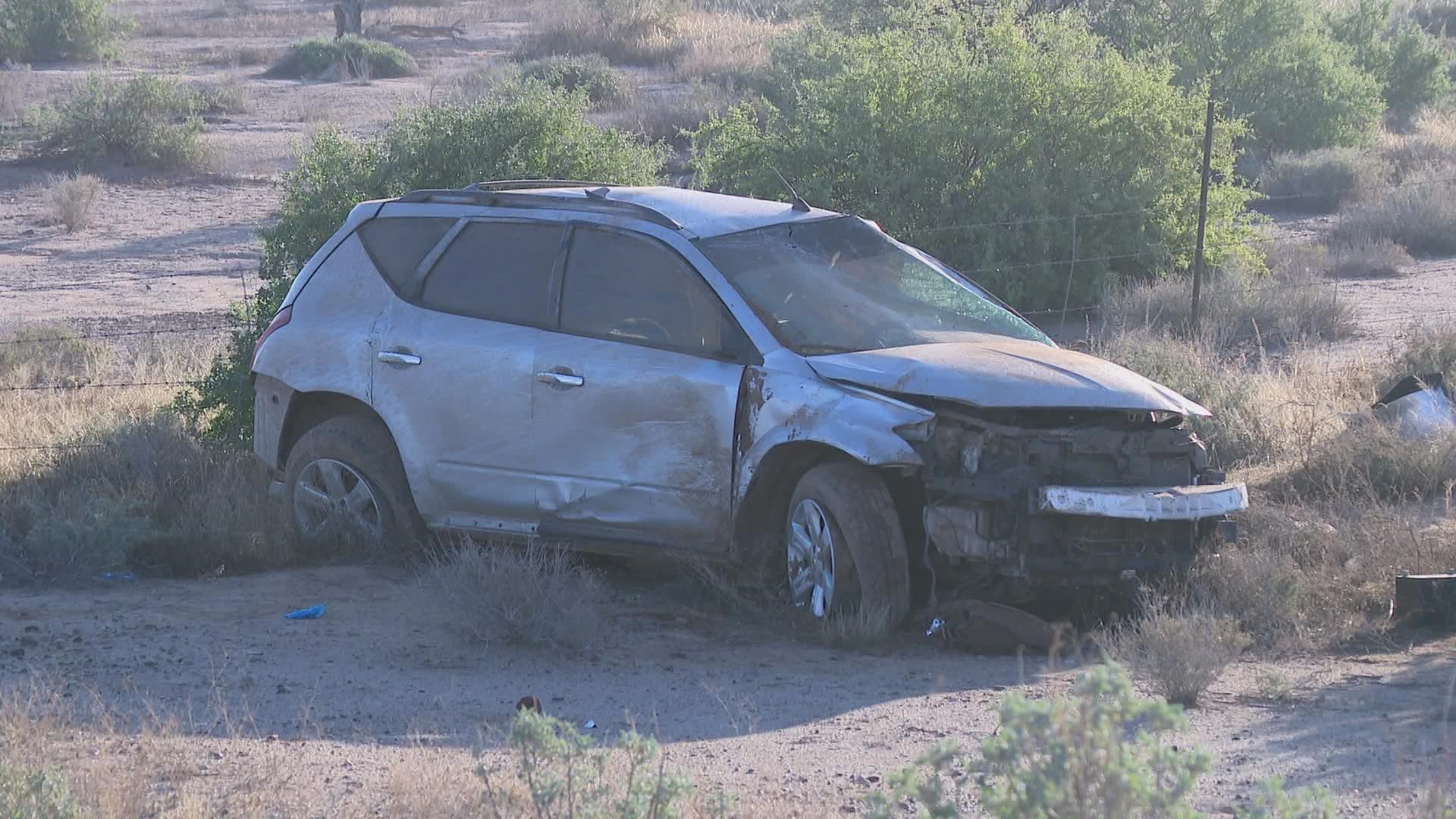 The driver was speeding westbound on the interstate before losing control and driving off the road, officials said.