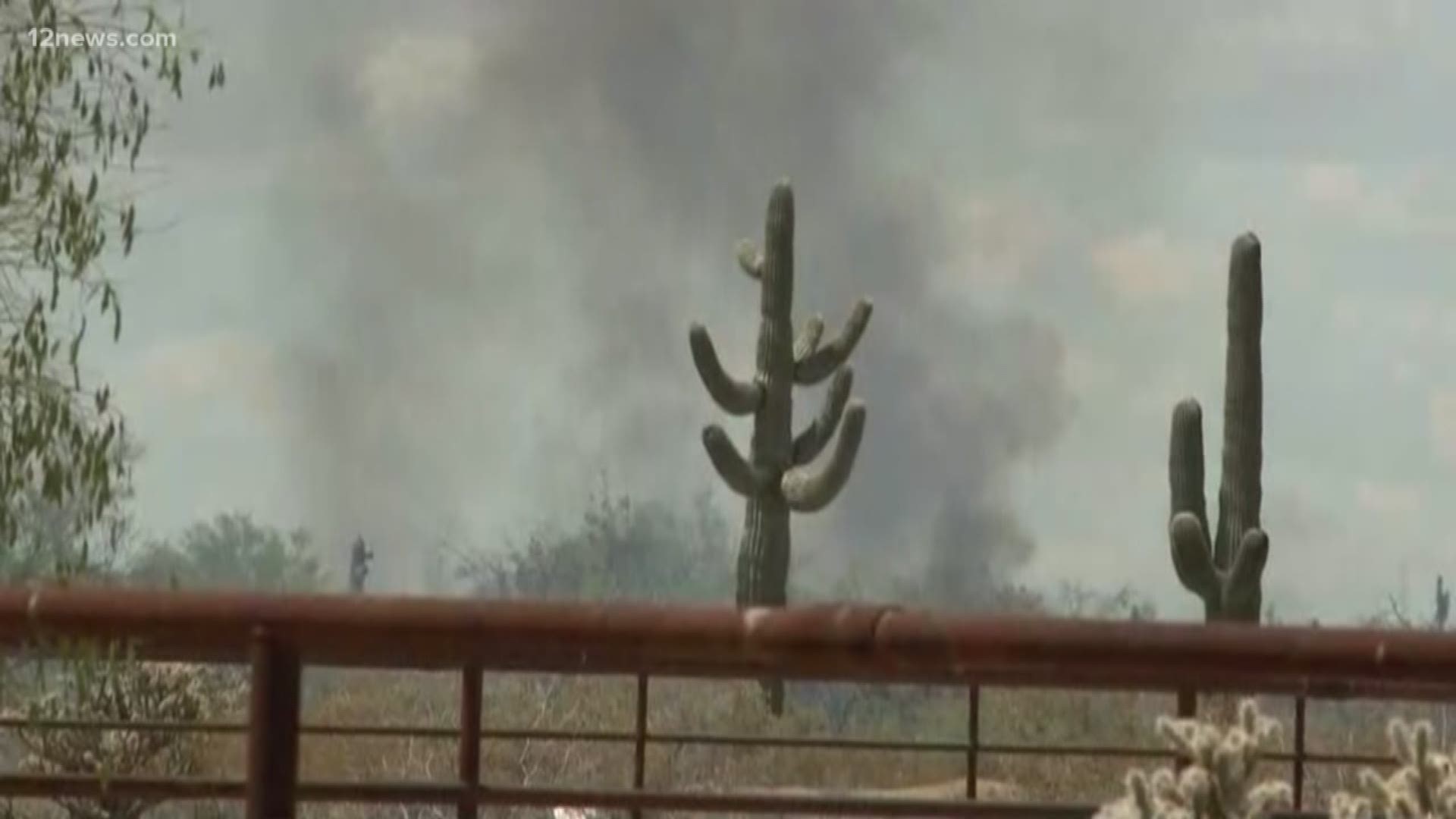 Crews fought a brush fire about seven miles east of Wittmann Thursday. The Arizona State Forestry Department is calling this the White Wing Fire and says the flames have grown to 2,500 acres.