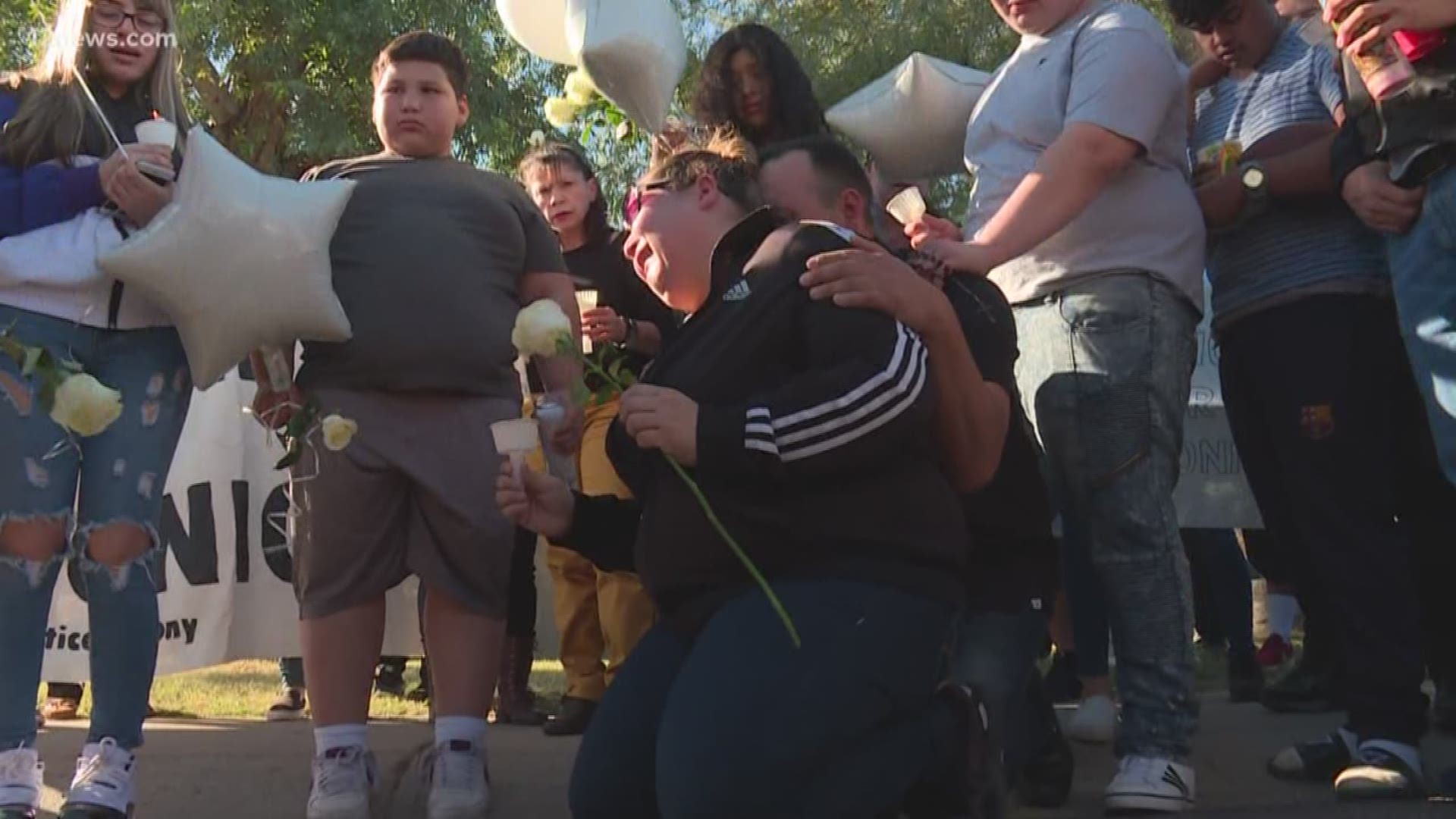 The family held a vigil Saturday at the spot where Antonio Arce collapsed and died.