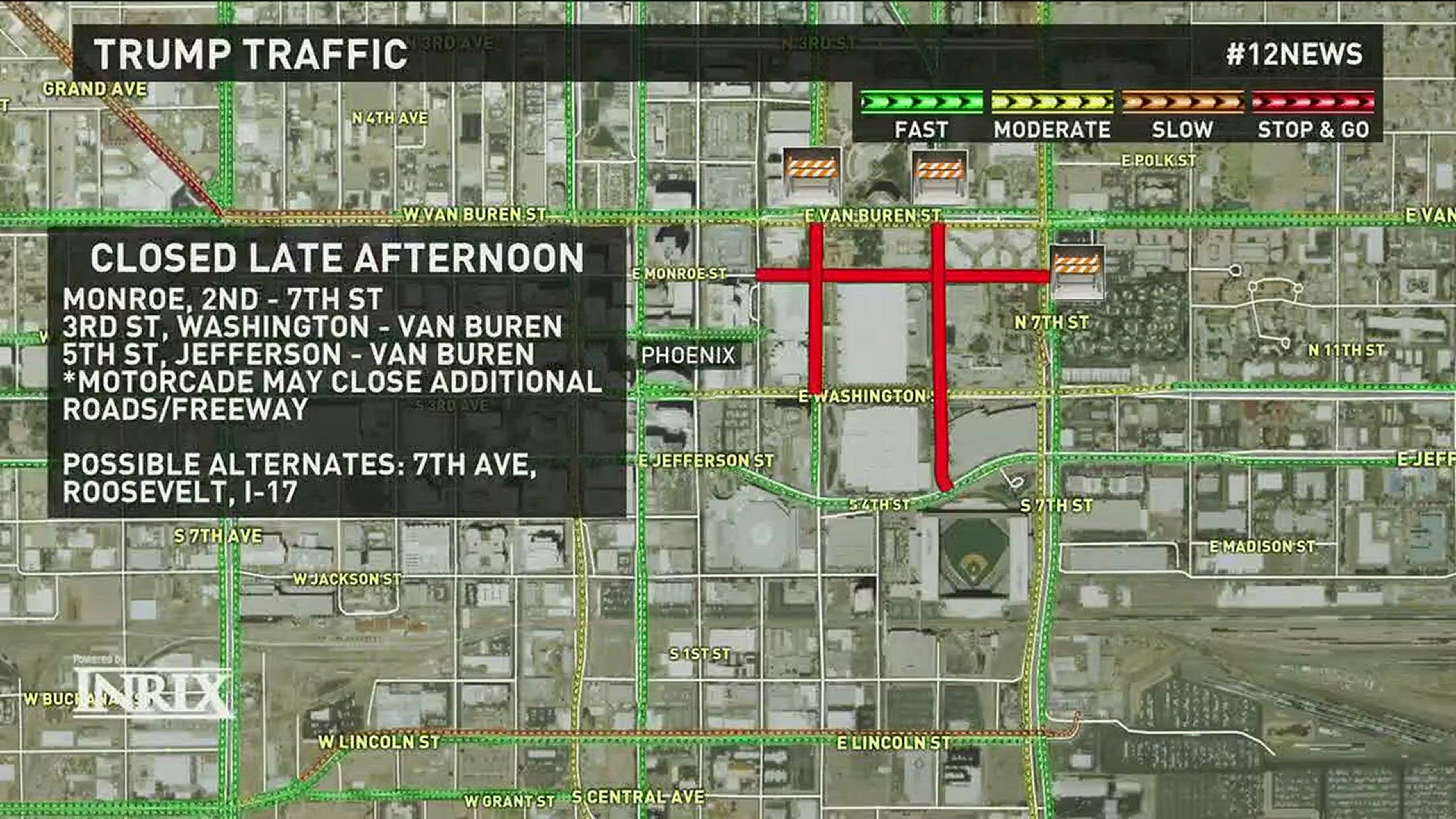 These are the roads closed for Pres. Donald Trump's Phoenix visit ...