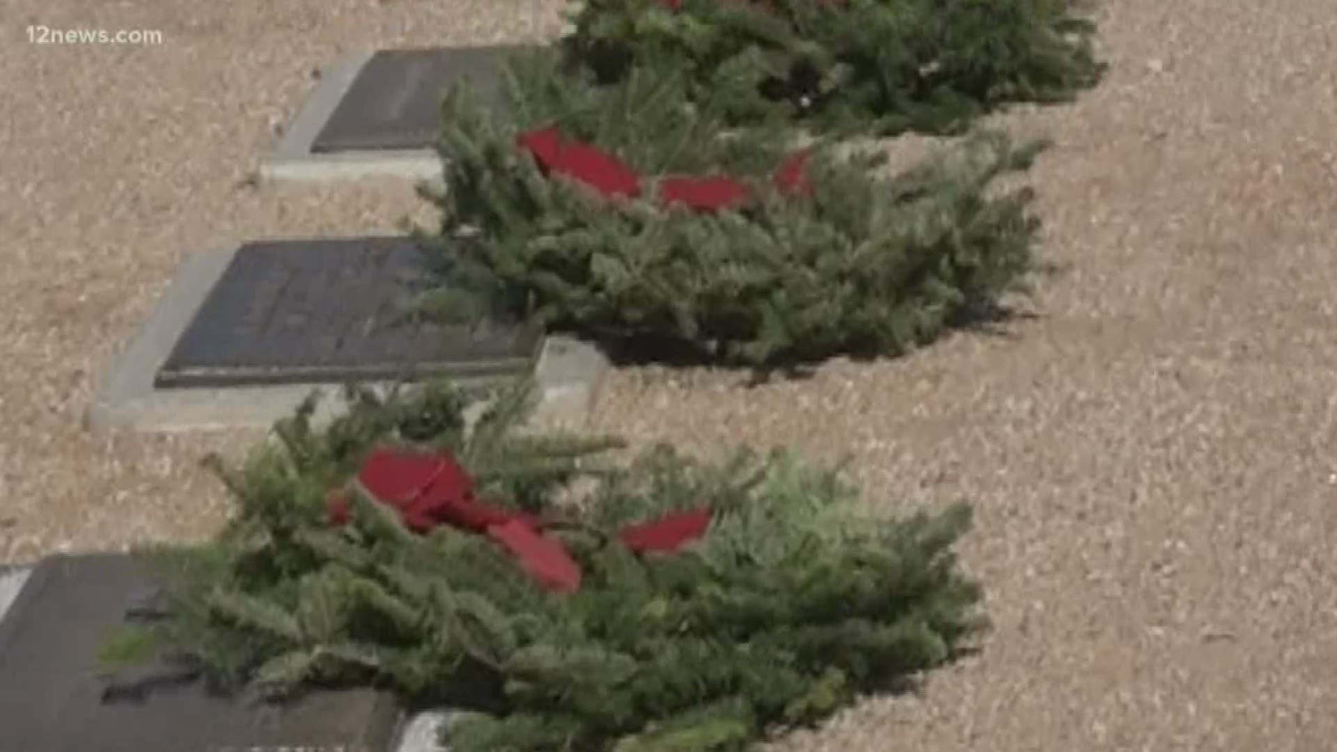 Thousands of wreaths were placed on veterans' tombstones in Phoenix.
