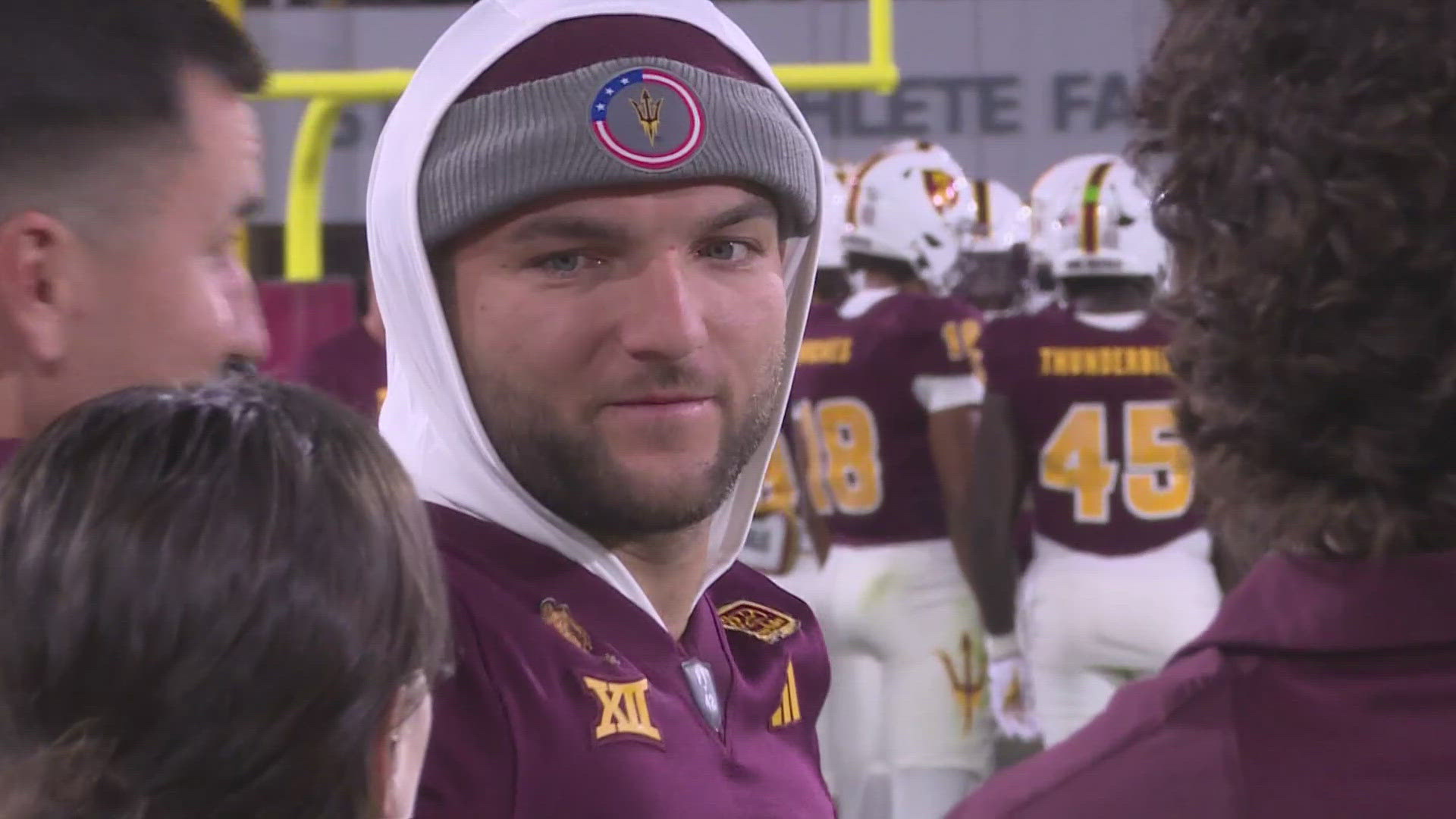 Running back Cam Skattebo will be back on the field this weekend as the Sun Devils take on the Kansas State Wildcats.