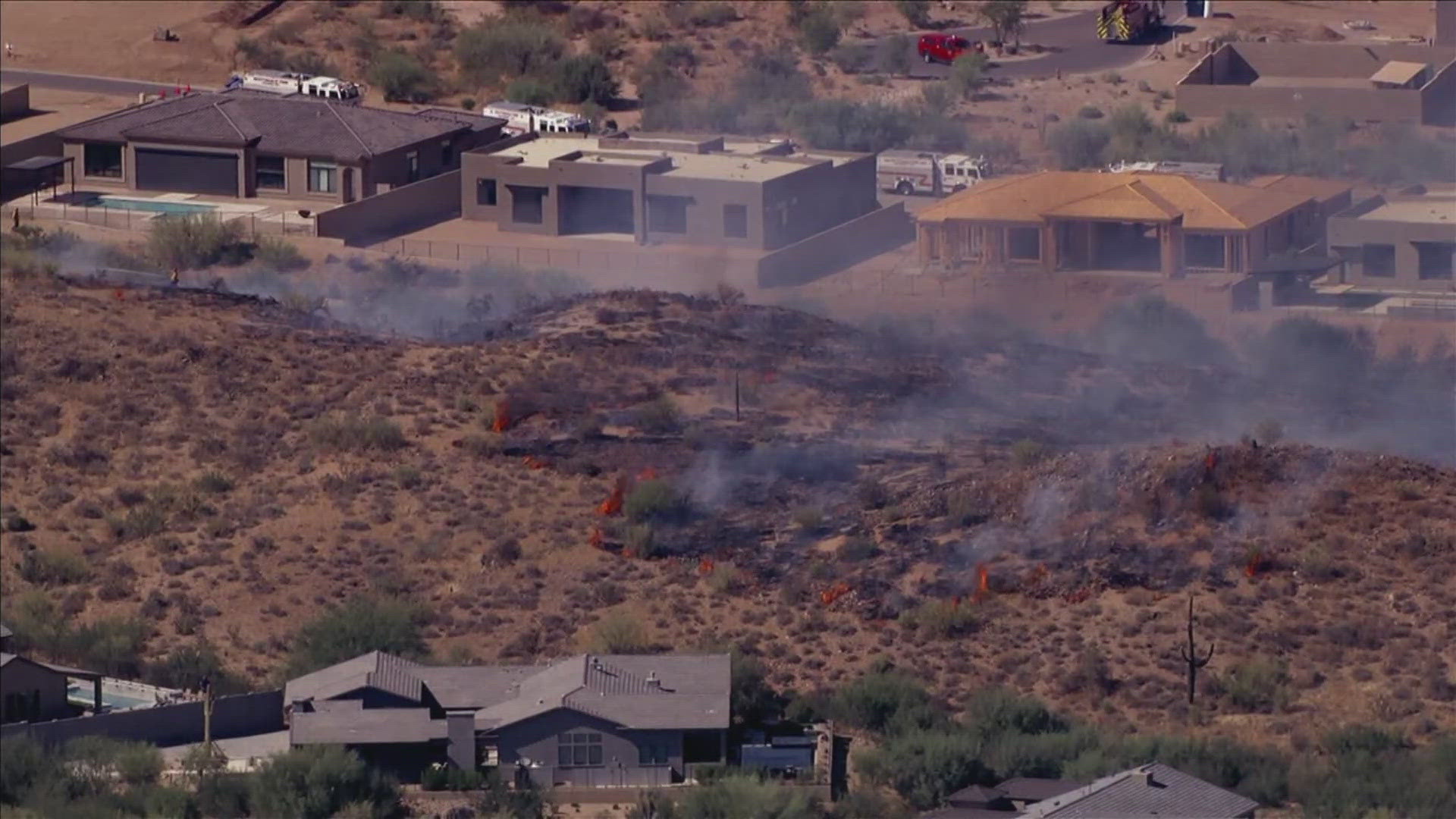 Officials said several officers are assisting with evacuations of some residences near the fire.