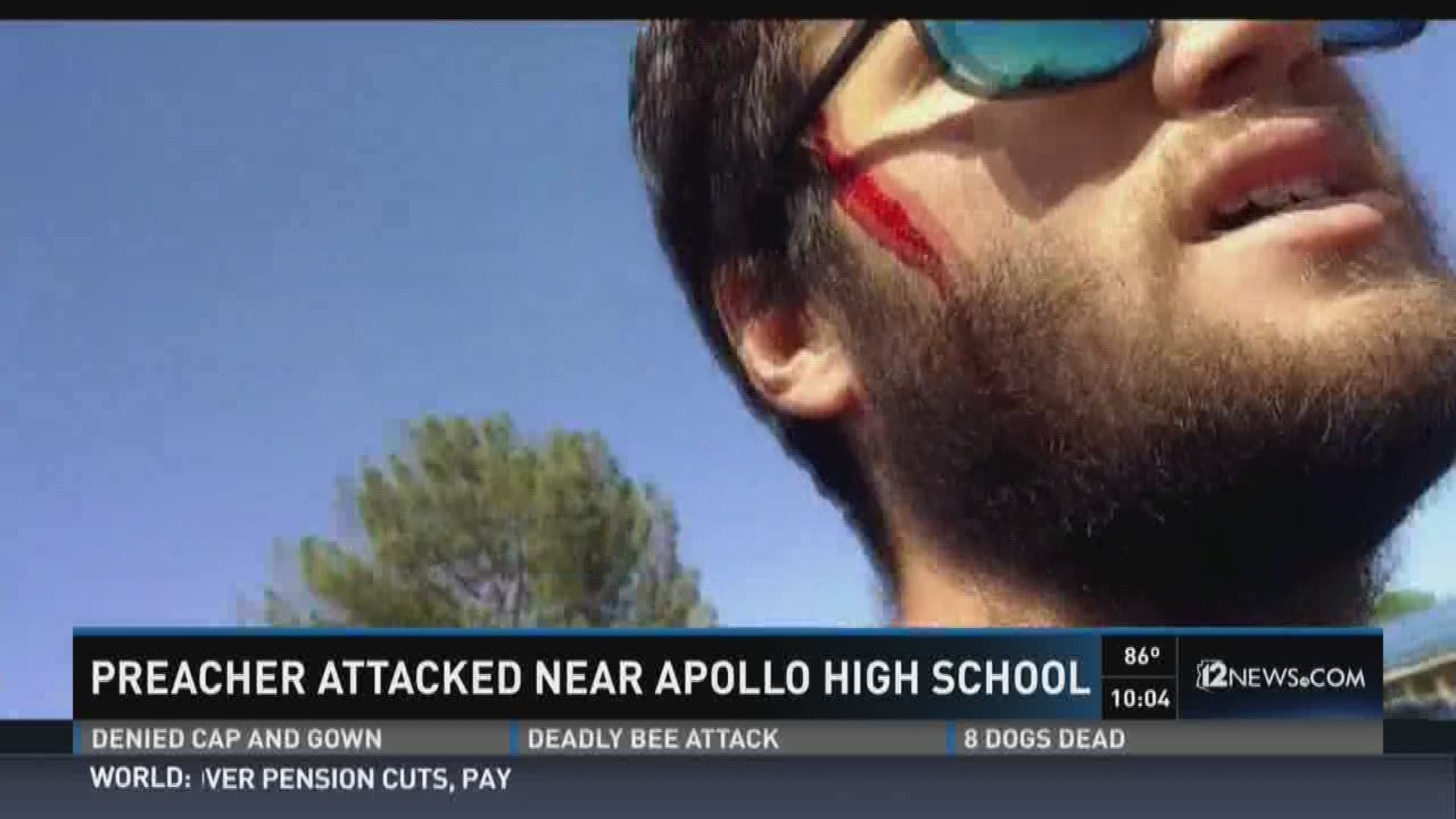 Preacher attacked near Apollo high school.