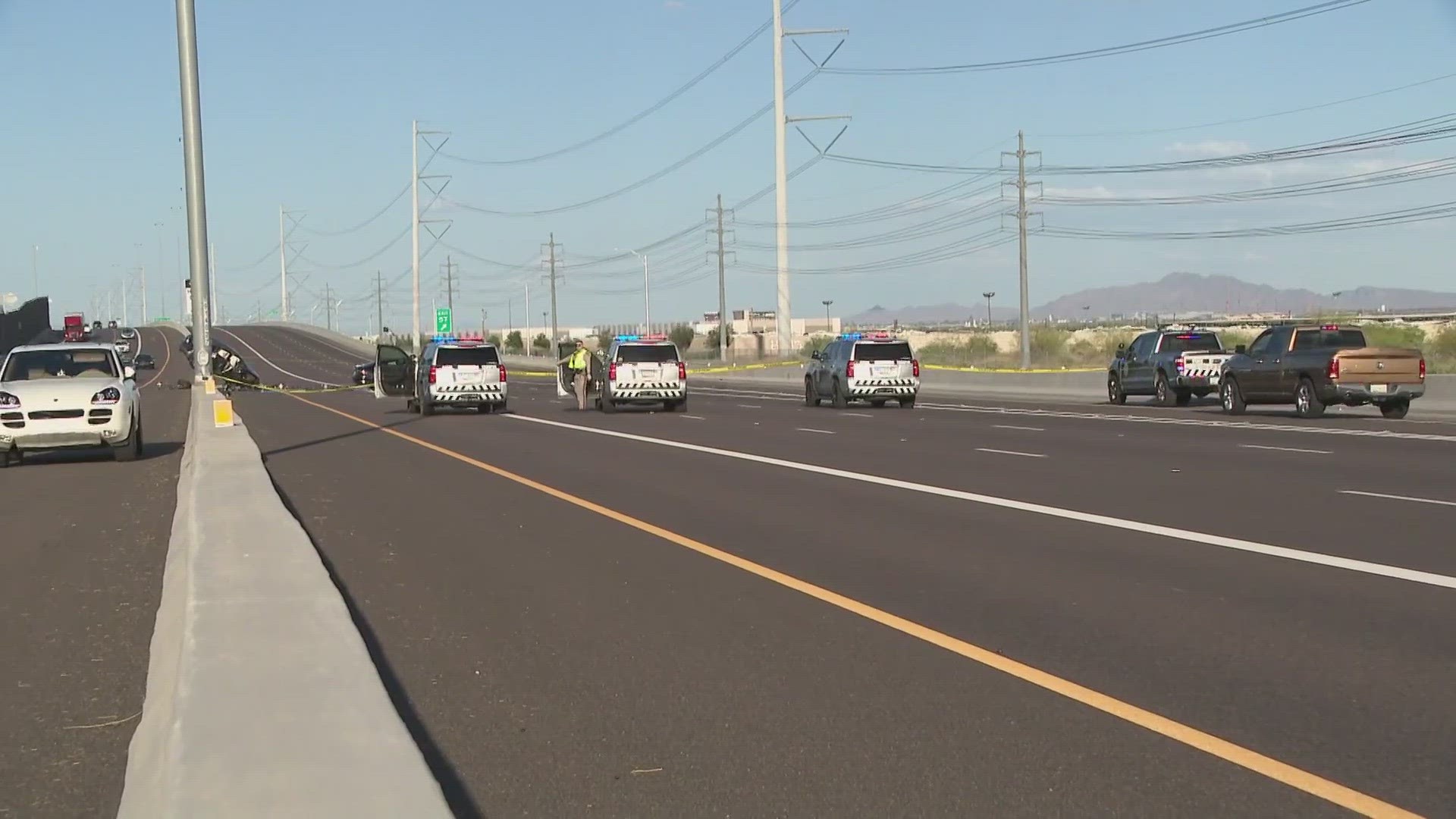 ADOT said the eastbound lanes of Loop 202 are closed at 24th Street.