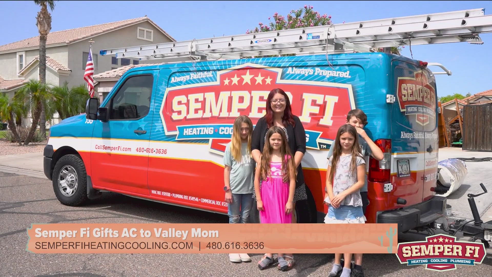 Just in time for Summer, a local AC company gives away and brand new AC for a family in need