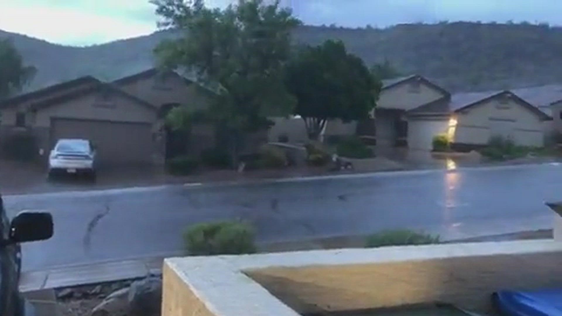 Rain in the Stetson Hills area of Phoenix Thursday night.
Credit: Jeanne Sapon