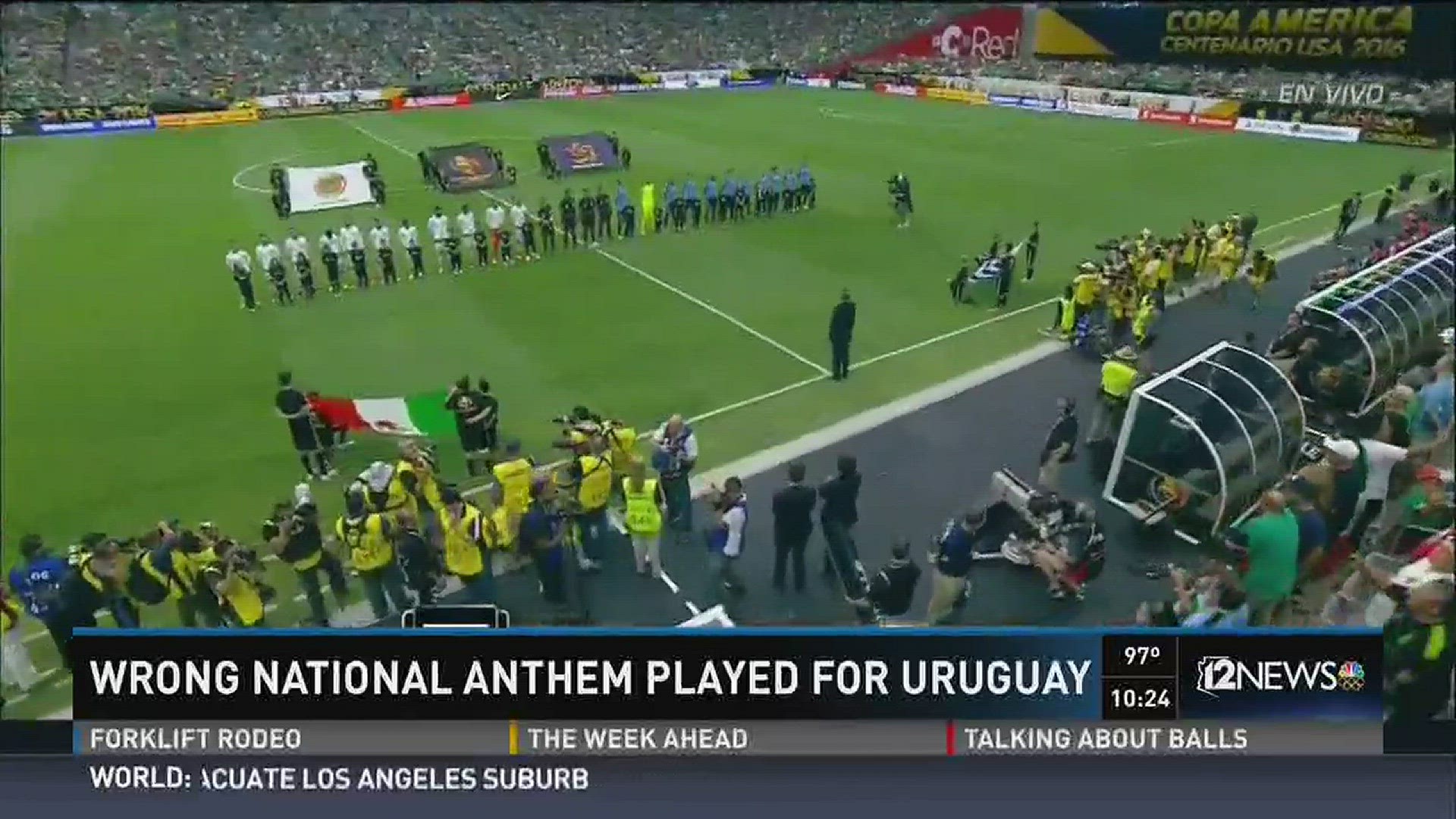 Wrong national anthem played for Uruguay
