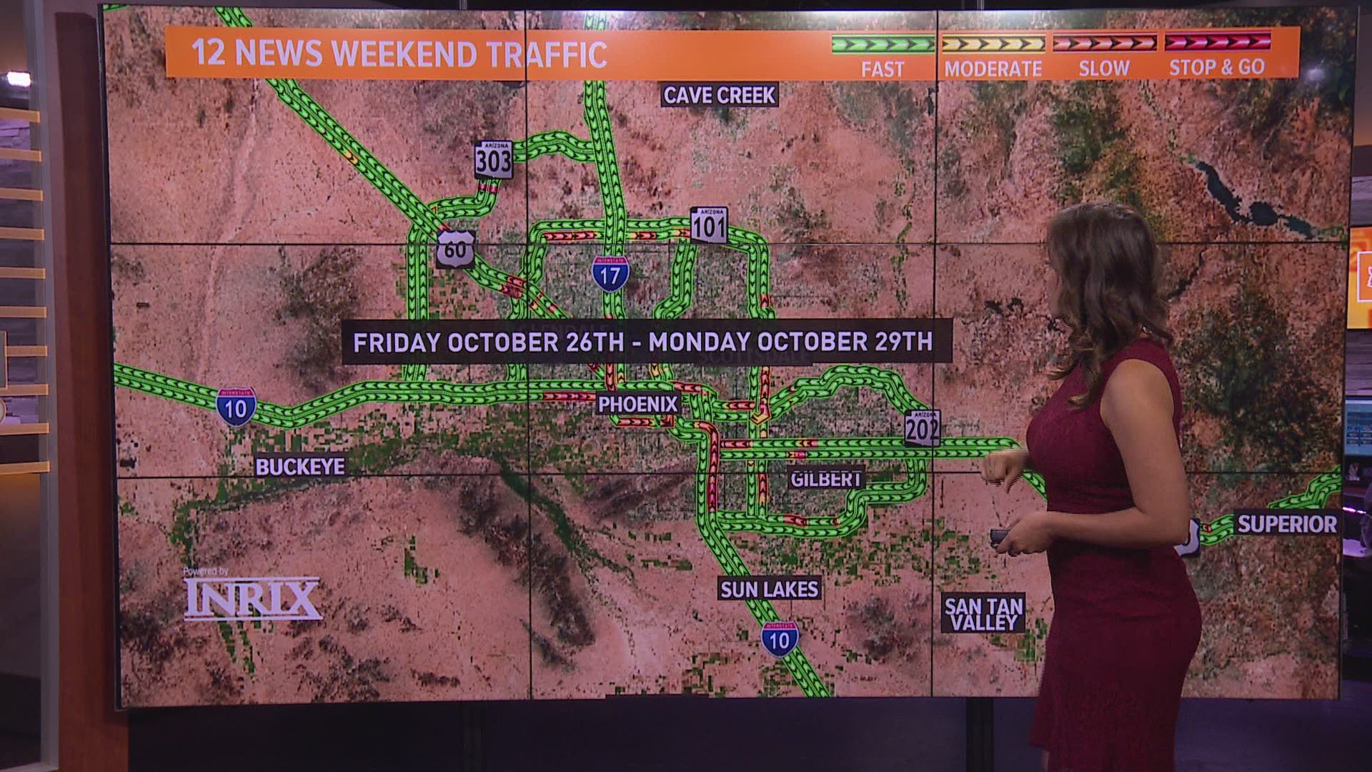Here's your weekend traffic outlook for October 26-28 with some major closures causing delays.
