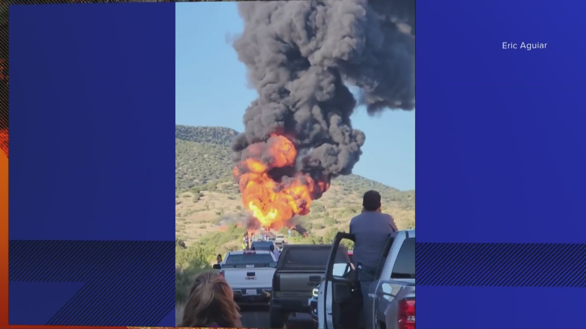 The fire started when a vehicle rear ended a fuel tanker, according to authorities.