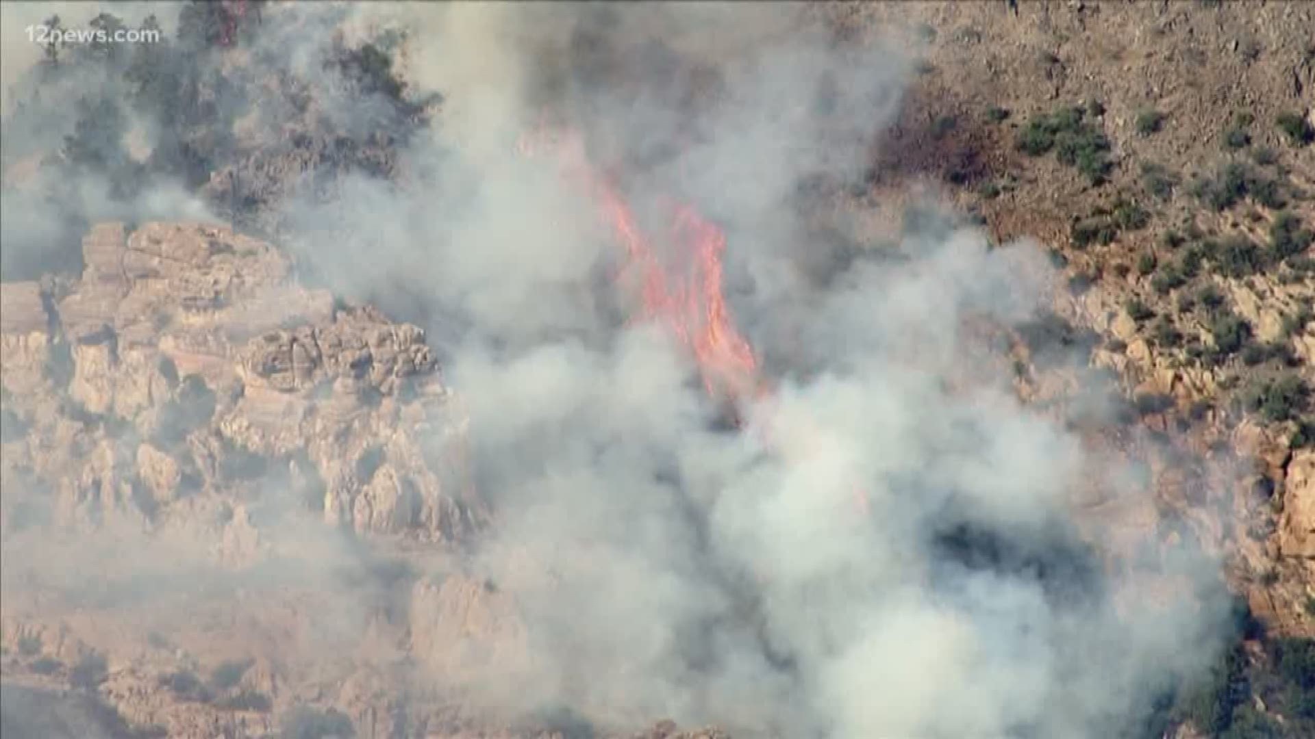 The Woodbury Fire, burning in the Superstition Mountains, has spread to 45,000 acres, but is now 15% contained.