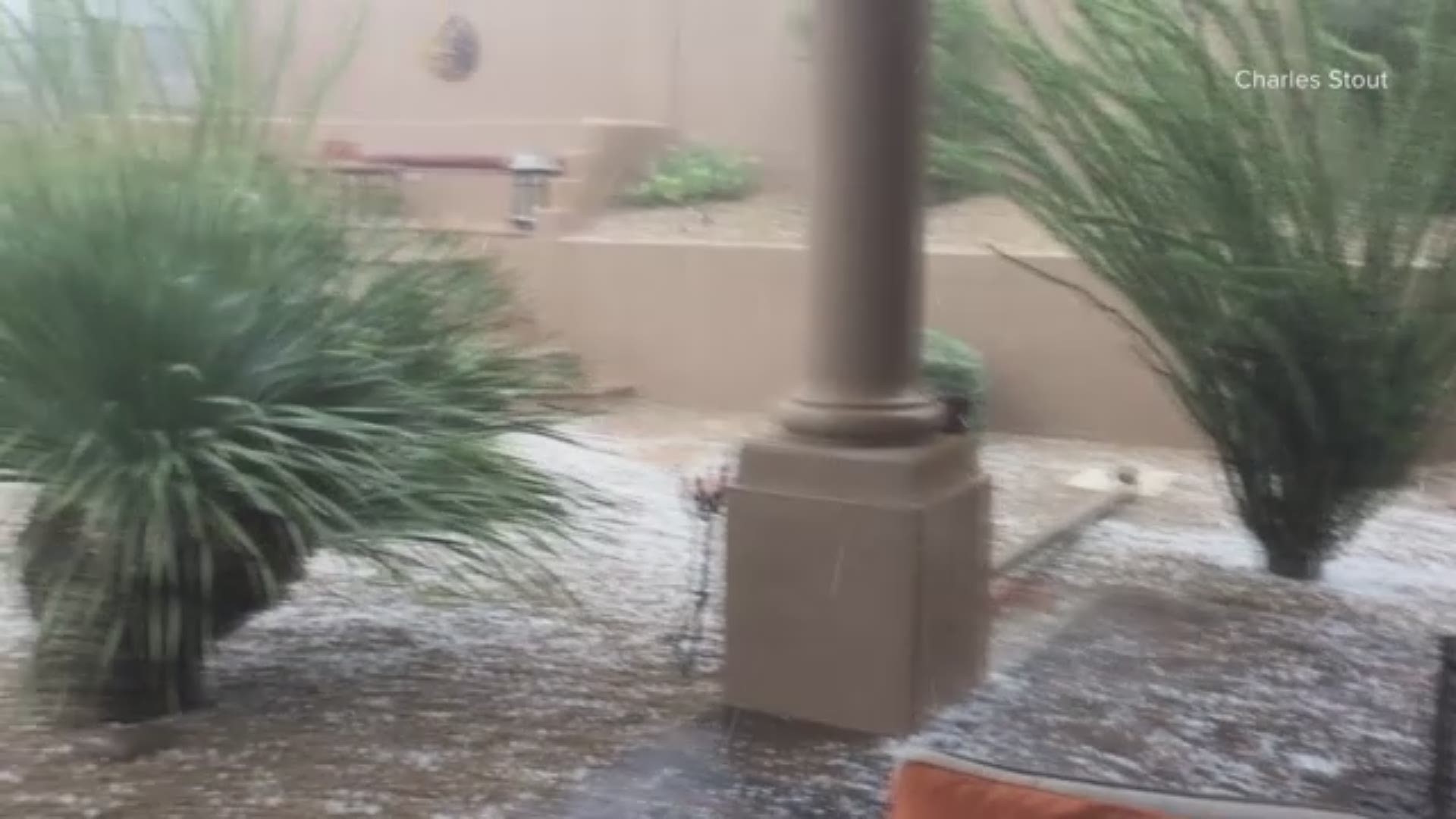 Viewer Charles Stout shared this video of rain and hail slamming north Scottsdale Oct. 23, 2018.