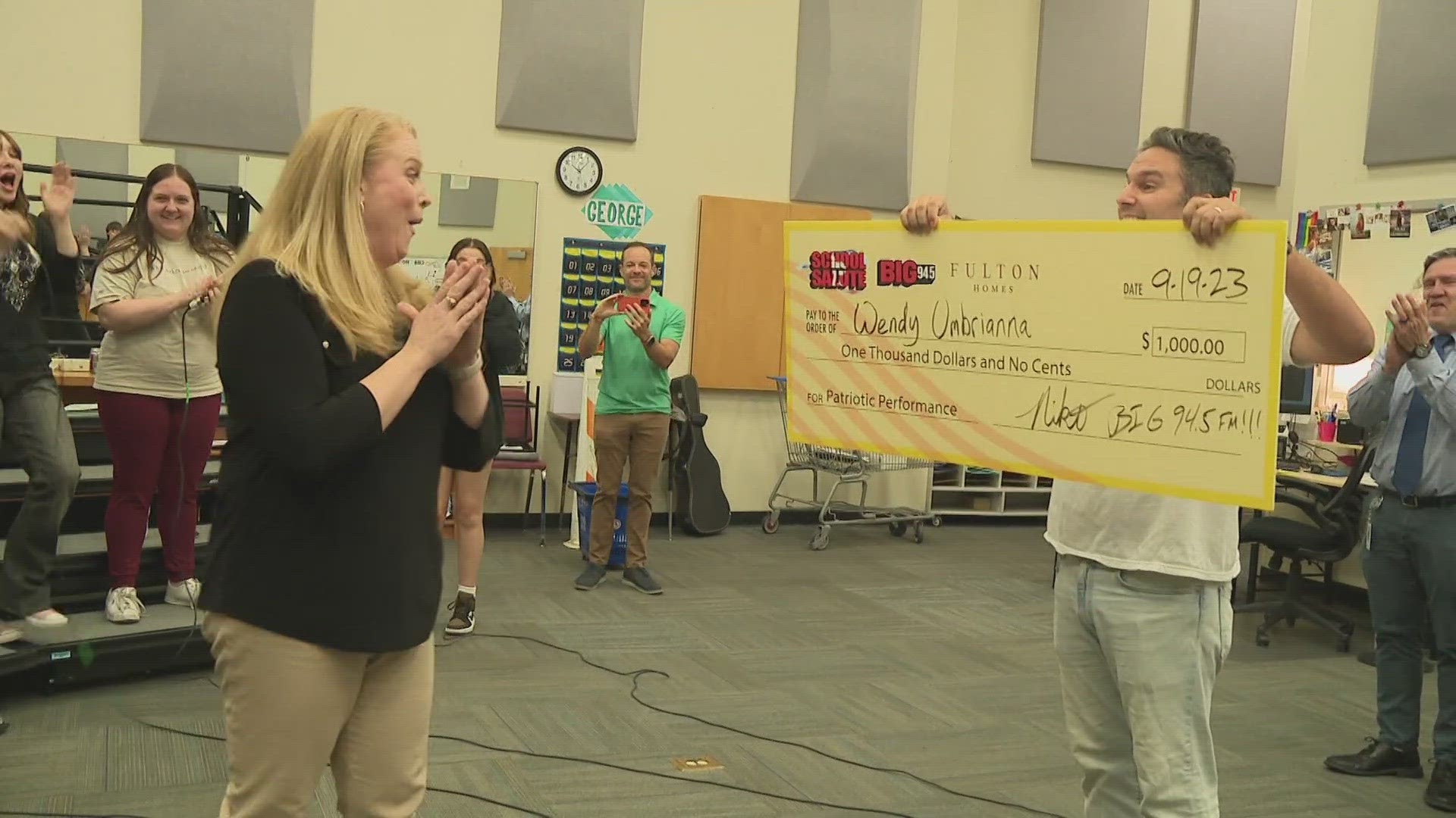 Wendy was recognized by a school salute program with a $1,000 check.