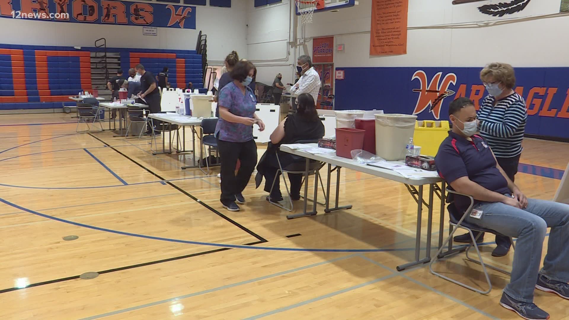 Hundreds of educators in the Mesa Public School district are getting their COVID-19 vaccines. Team 12's Jen Wahl has the latest.