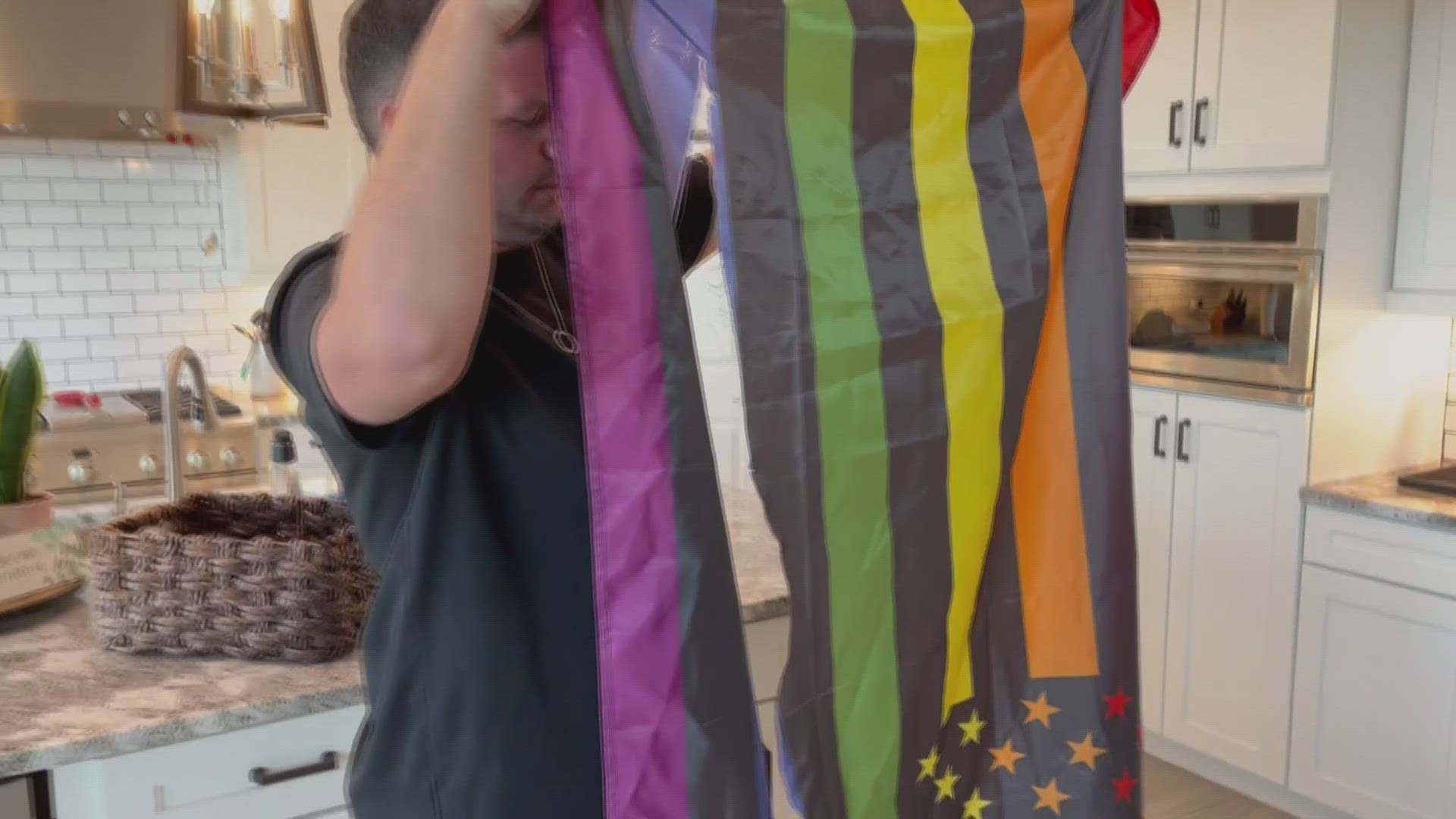 The Deluca's Pride Flag displayed outside their home has been vandalized multiple times since December