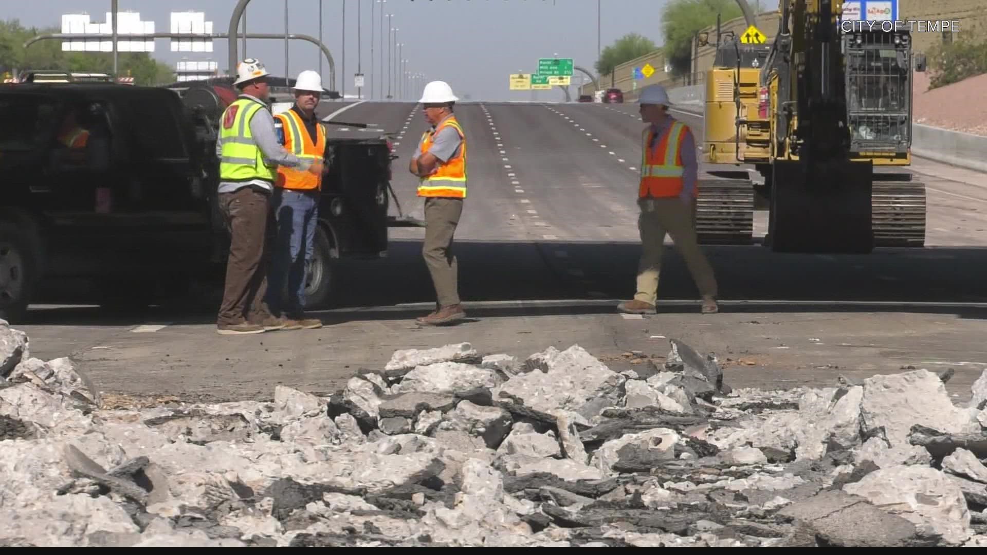 The city of Tempe does not have an estimate on when the westbound lanes of the roadway will open after a water main break caused the closure.