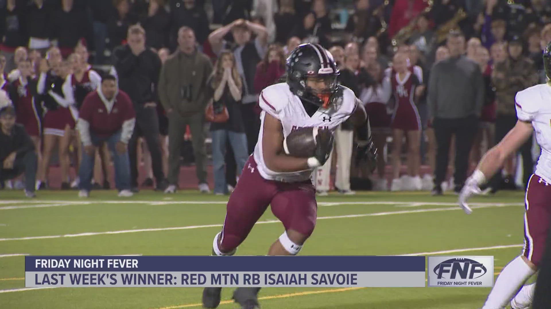 Congrats to Red Mountain's Isaiah Savoie! His game-winning 2-point conversion is the winner of the Semifinal Hot Shots Play of the Week poll!